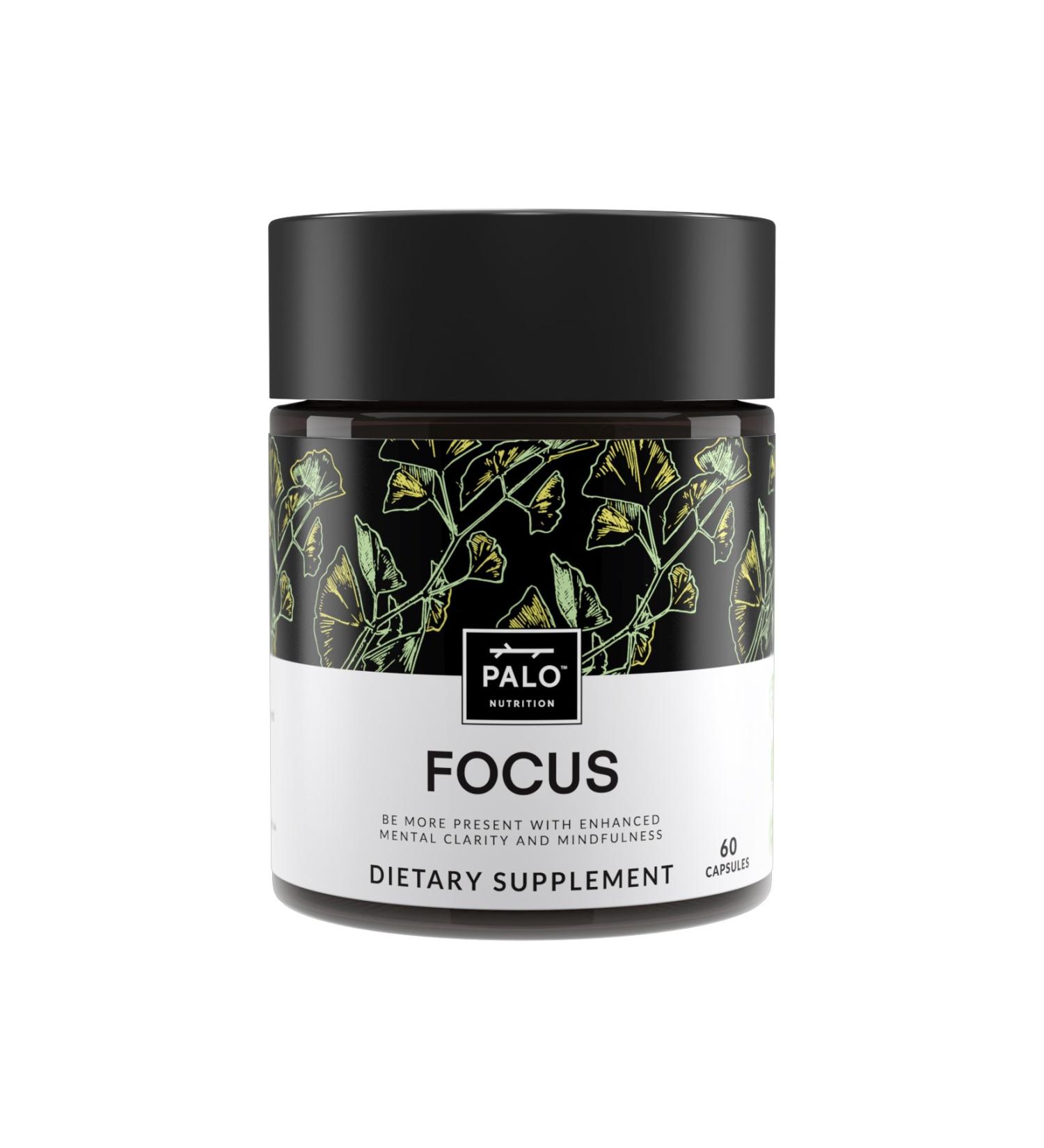 Palo Nutrition Brain Booster - Focus, Memory & Clarity - Ginkgo Biloba, Bacopa Monnieri, Ashwagandha & Turmeric - Gluten Free Nootropic - Buy Online on GoSupps.com