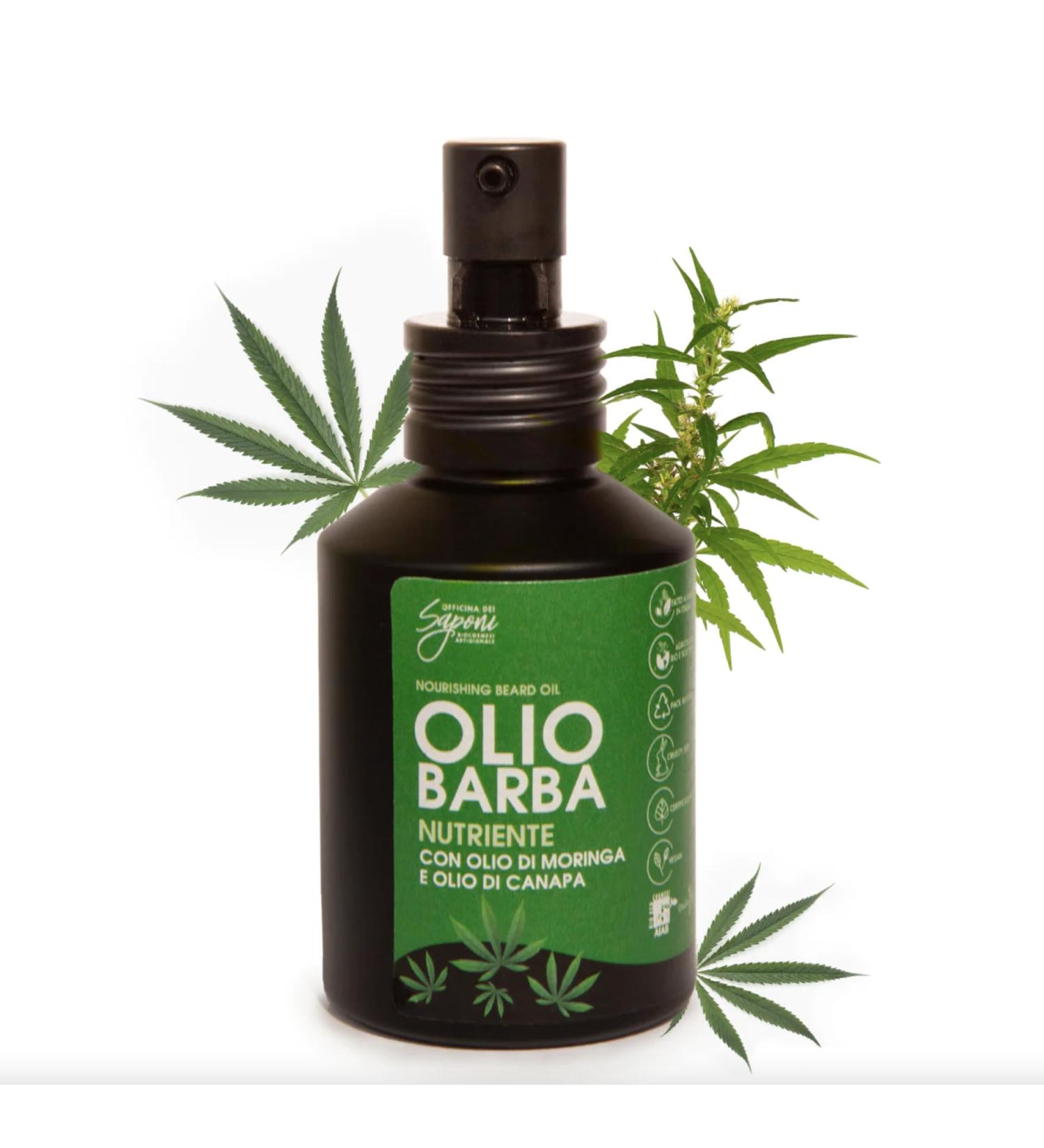 Officina dei Saponi Nourishing Beard Oil with Moringa Oil and Organic Vegan Hemp Oil 60 ml