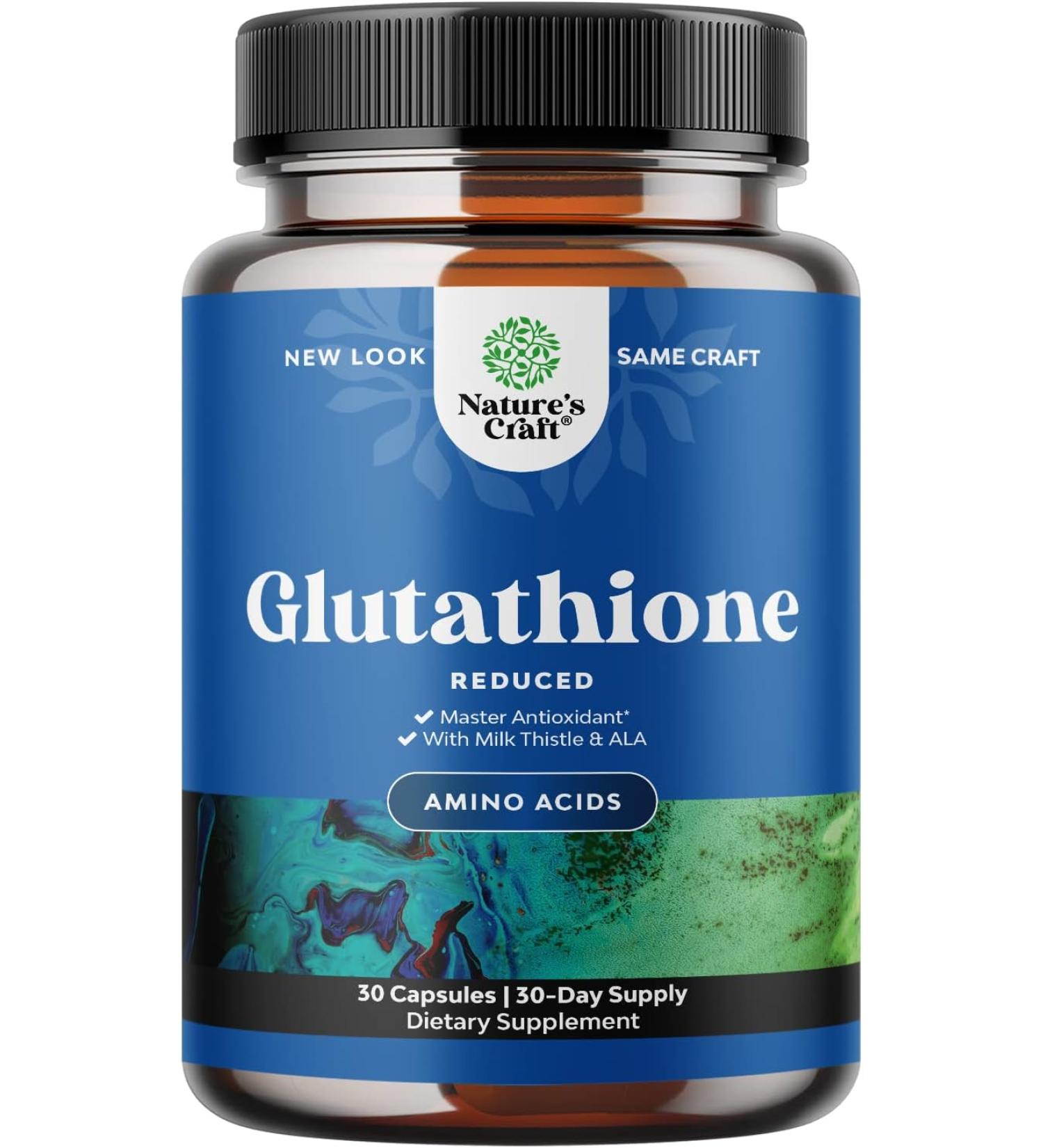 Glutathione Supplement with Glutamic Acid & Milk Thistle Extract - Liver Support & Anti-Aging - 30 Count - Buy Online on GoSupps.com