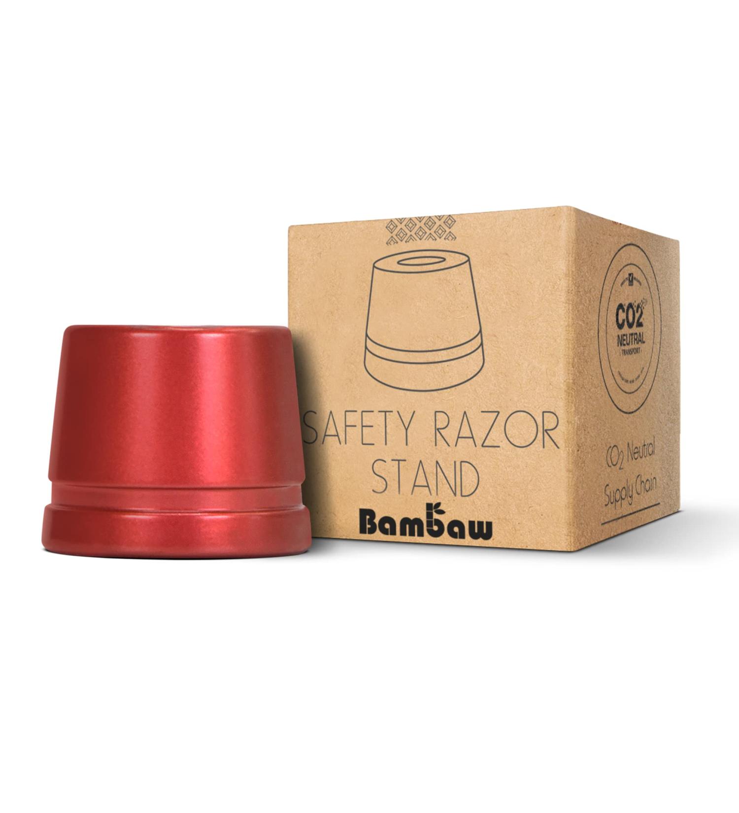 Bambaw Red Safety Razor Stand | Razor Holder Shave Stand | Shaver Holder Stand fits only Metal Safety Razors | Double Edge Razor Stand | Razor Stand Holder | Shaving Stand - Buy Online on GoSupps.com