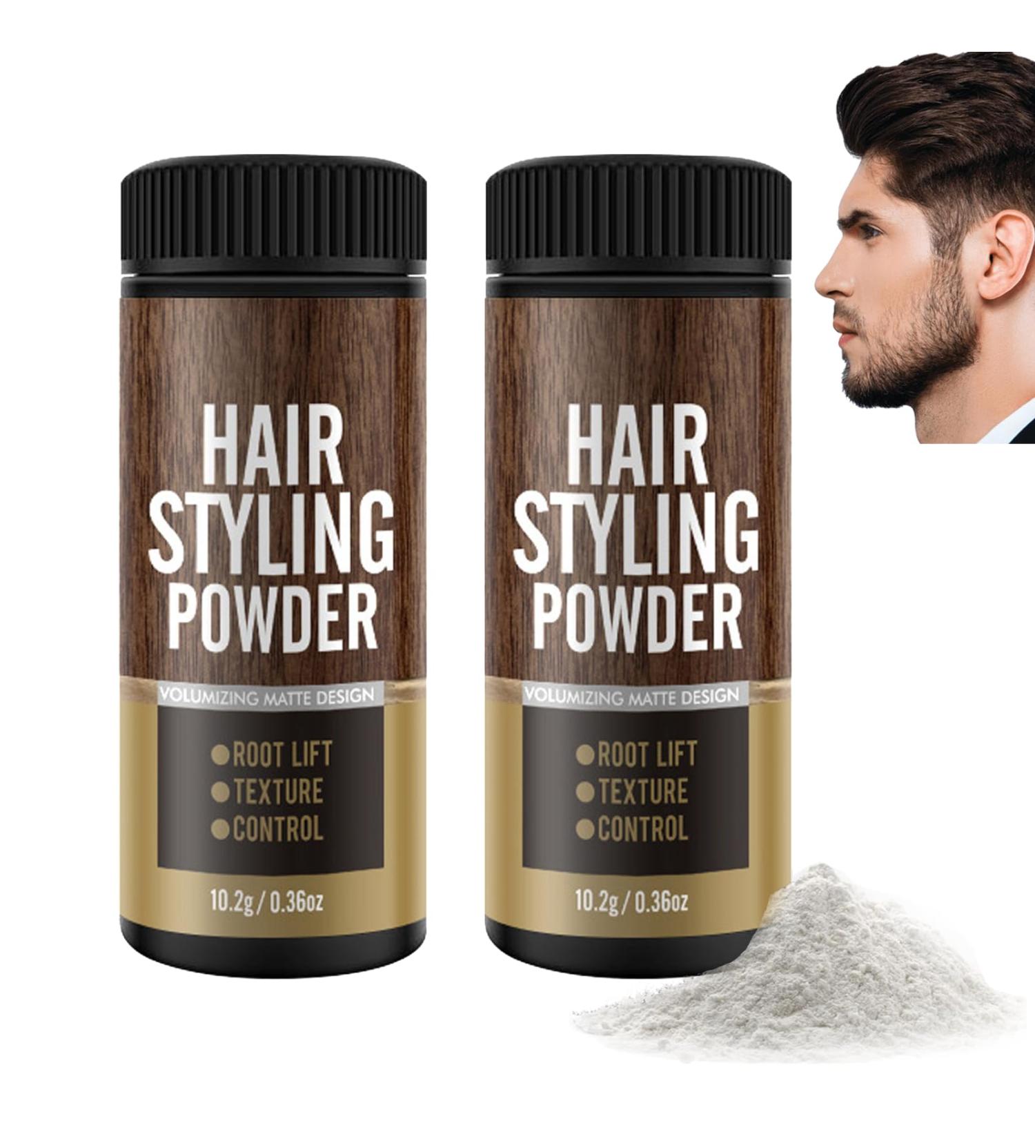 Men's Styling Powder Styling Powder | Portable Volumizing Hair Powder Matte Finish Styling Texturizing Powder Natural Looking Hair Texture Powder (2PC) - Buy Online on GoSupps.com