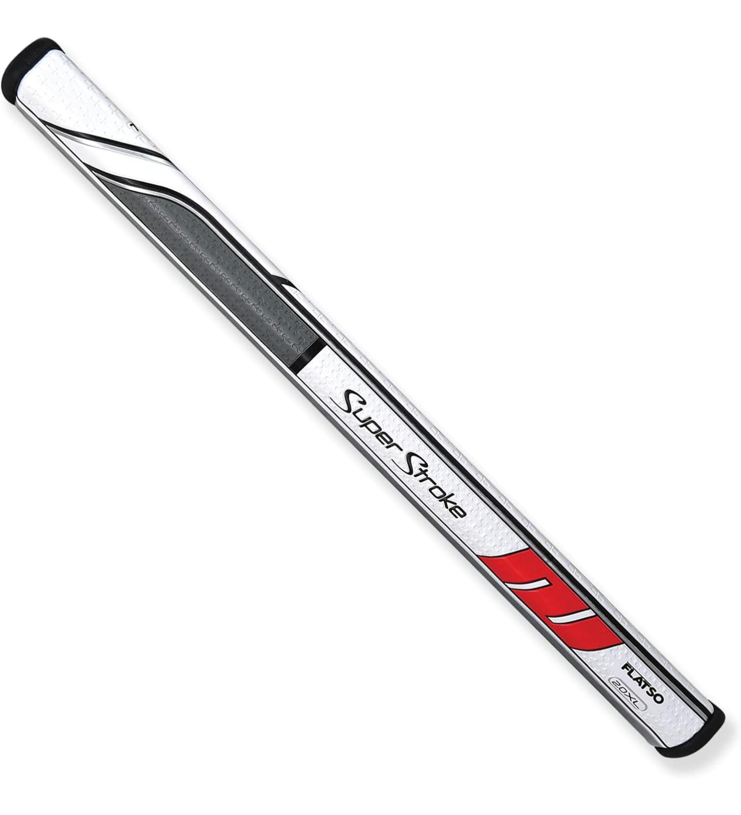 Super Stroke Traxion Flatso Golf Putter Grip - White/Red/Grey - Flatso XL 2.0 - Buy Online on GoSupps.com