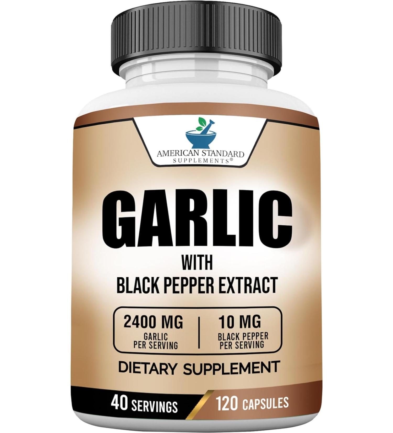 Garlic Capsules Organic 2400mg & Organic Black Pepper Extract  Garlic Supplements  Garlic Pills  Garlic Capsules  Garlic Extract Alternative to Garlic Oil  Garlic Softgels  Garlic Tablet  120 Veg Cap - Buy Online on GoSupps.com