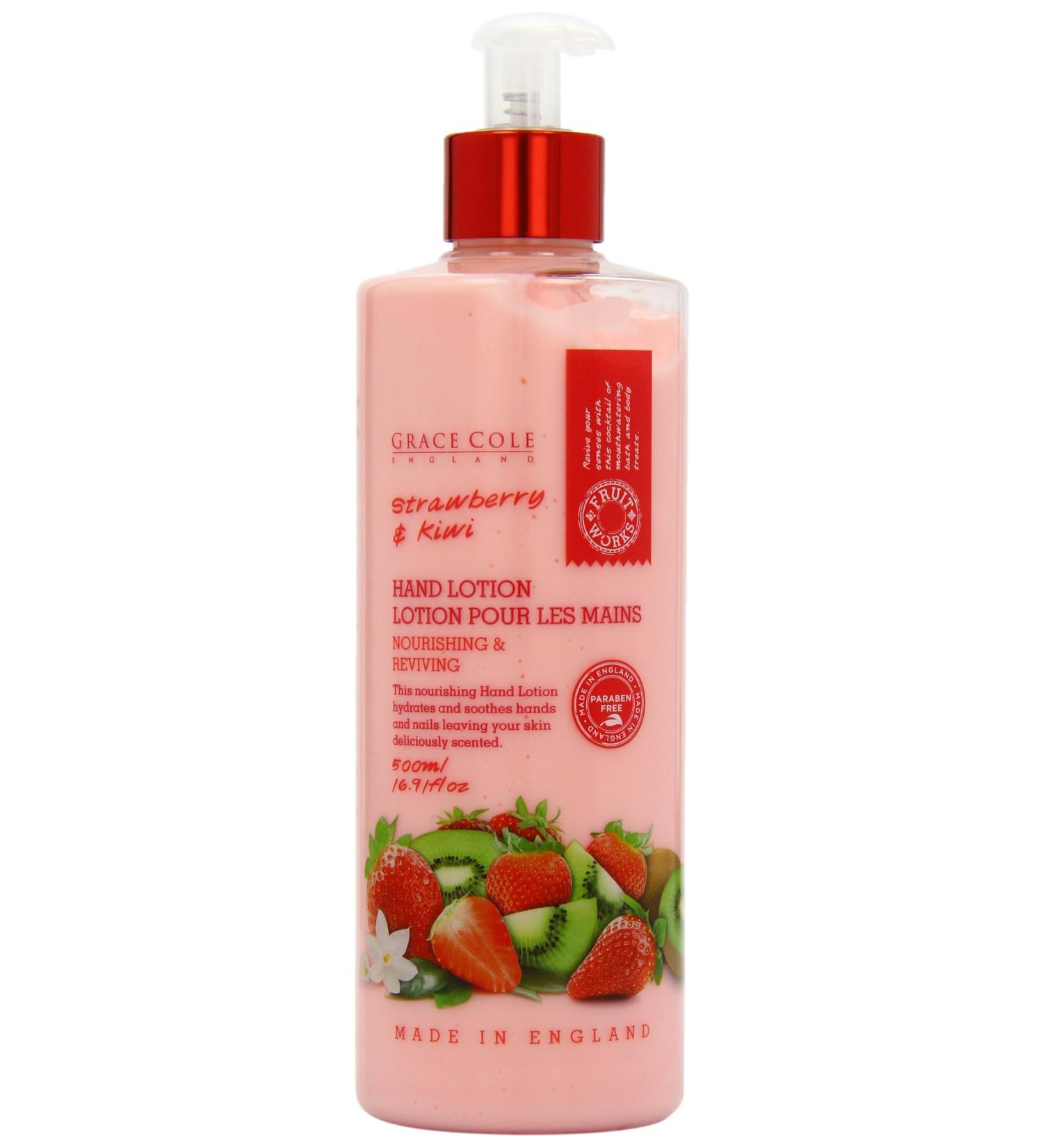 Grace Cole Fruit Works Strawberry and Kiwi Hand Lotion 500ml - Buy Online on GoSupps.com