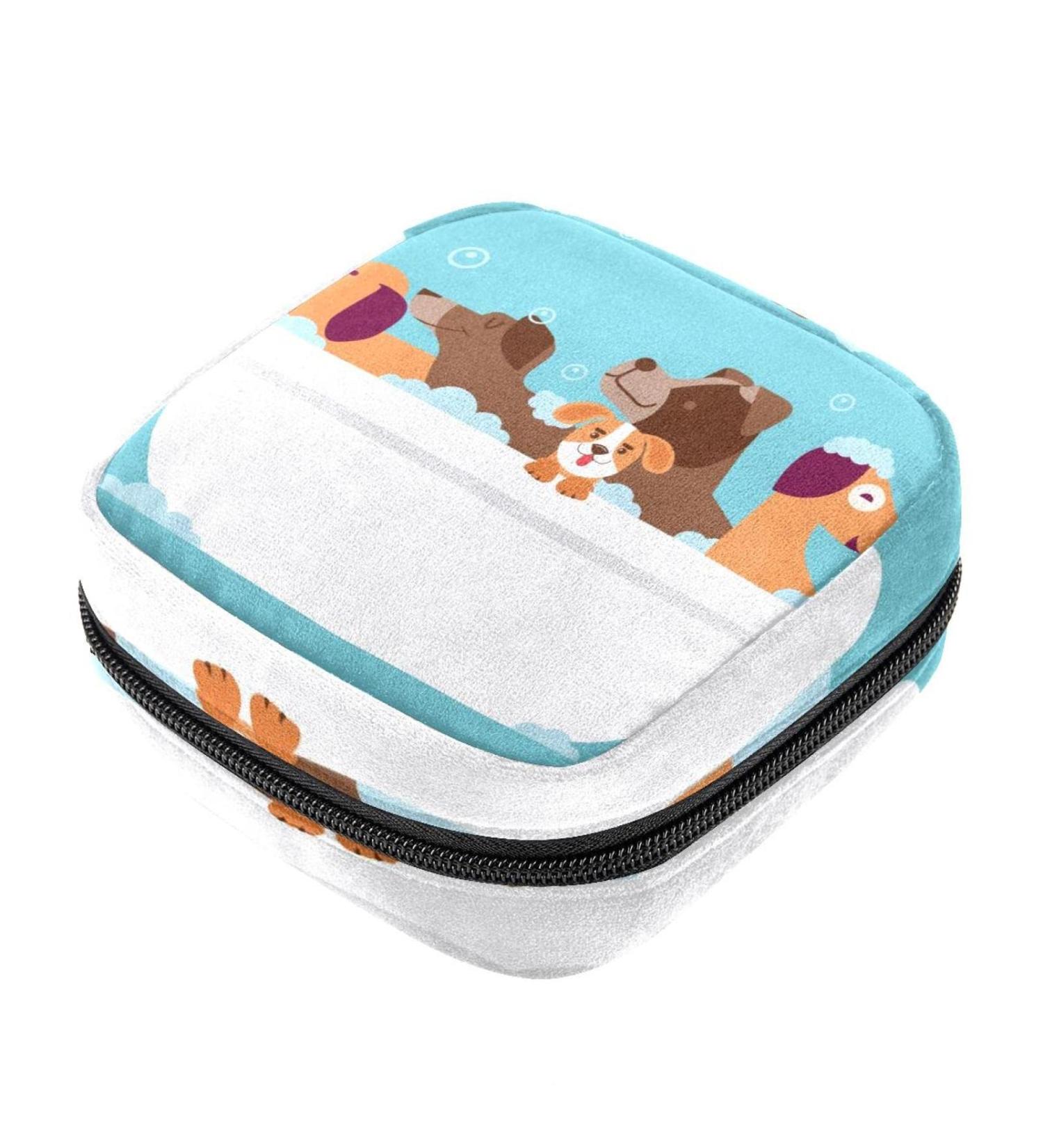 Blue Dog Sanitary Napkin Storage Bag | Menstrual Cup & Makeup Organizer for Girls | Portable & Multicolored - HomeDecorZone - Buy Online on GoSupps.com