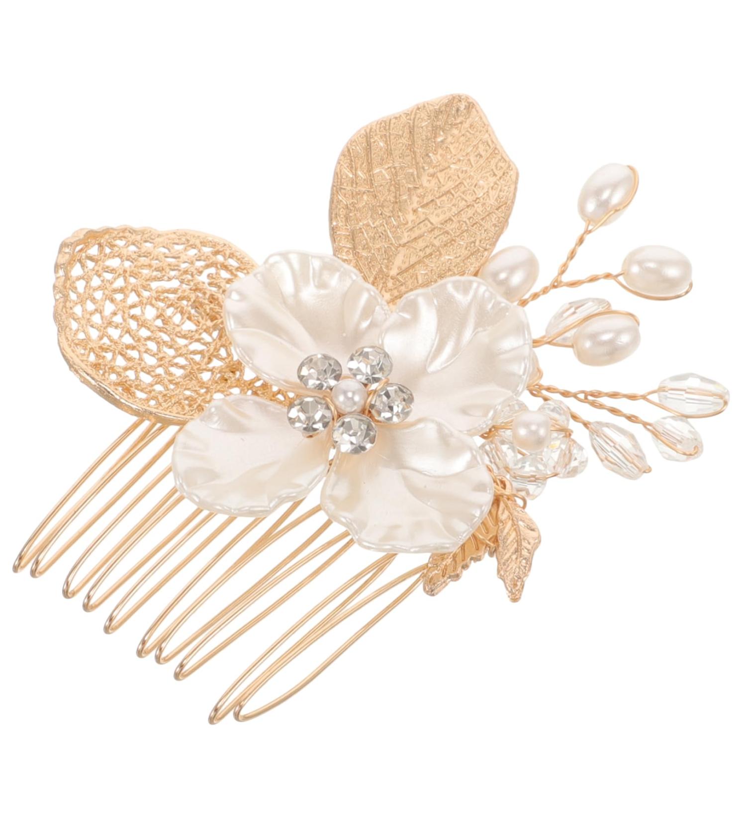 Mikinona Gold Leaf Side Comb Wedding Bride Headpiece Decorative Hair Combs Girl Headpiece Comb for Bridesmaid Hair Comb for Bride Hair Comb for Side Comb Headpiece Hair Comb Clip - Buy Online on GoSupps.com