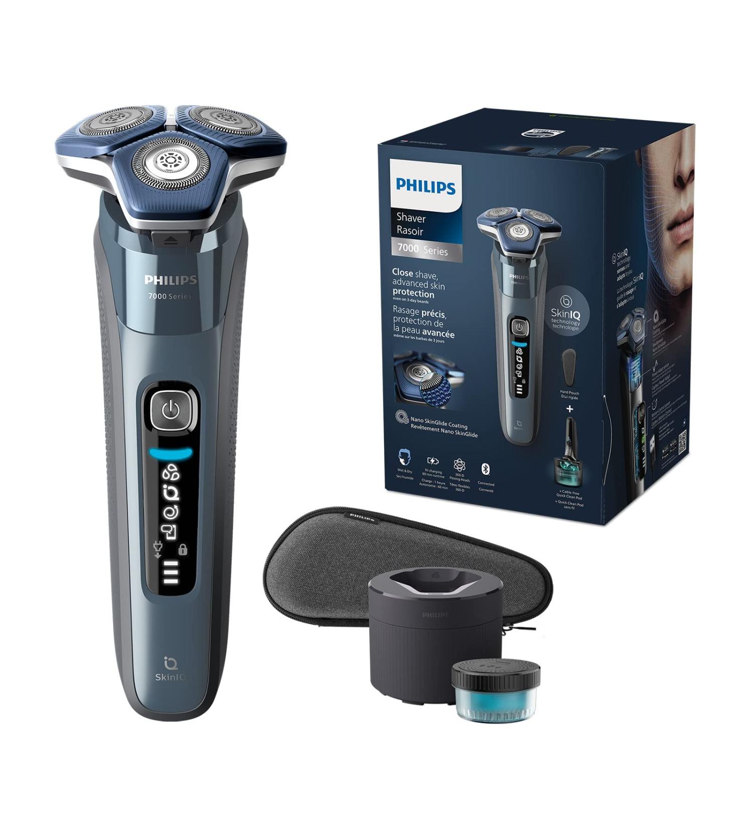 Philips Electric Shaver Series 7000 Wet & Dry with SkinIQ technology & Cable-free Quick Clean Pod S7882/50 - Buy Online on GoSupps.com
