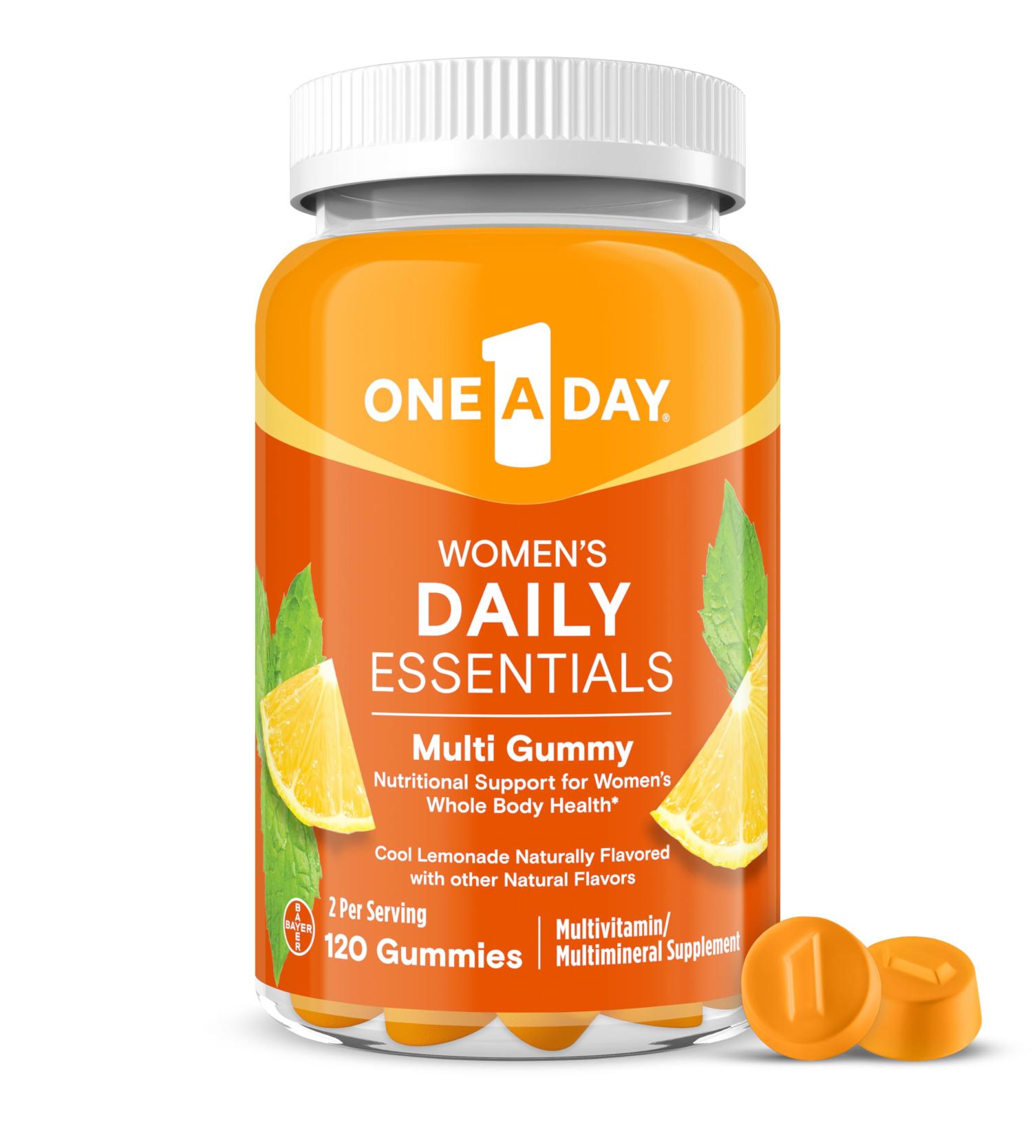 One A Day Women s Daily Essentials Multivitamin Gummies Multivitamin for Women Zinc Immune Support Cool Lemonade Naturally Flavored 120 Gummies 120 Count (Pack of 1) New Gummies - Buy Online on GoSupps.com