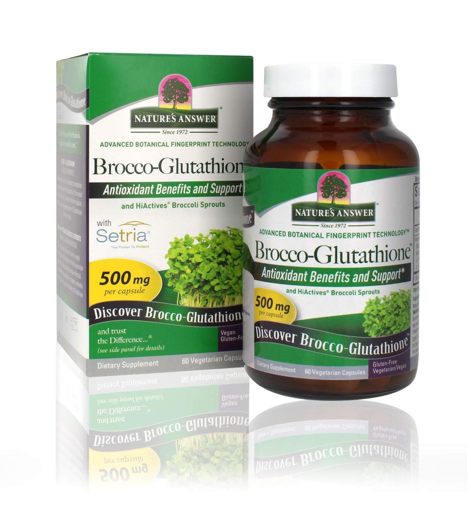 Nature's Answer Brocco Glutathione - 60 Vegetarian Capsules with Organic Broccoli Sprouts - Buy Online on GoSupps.com