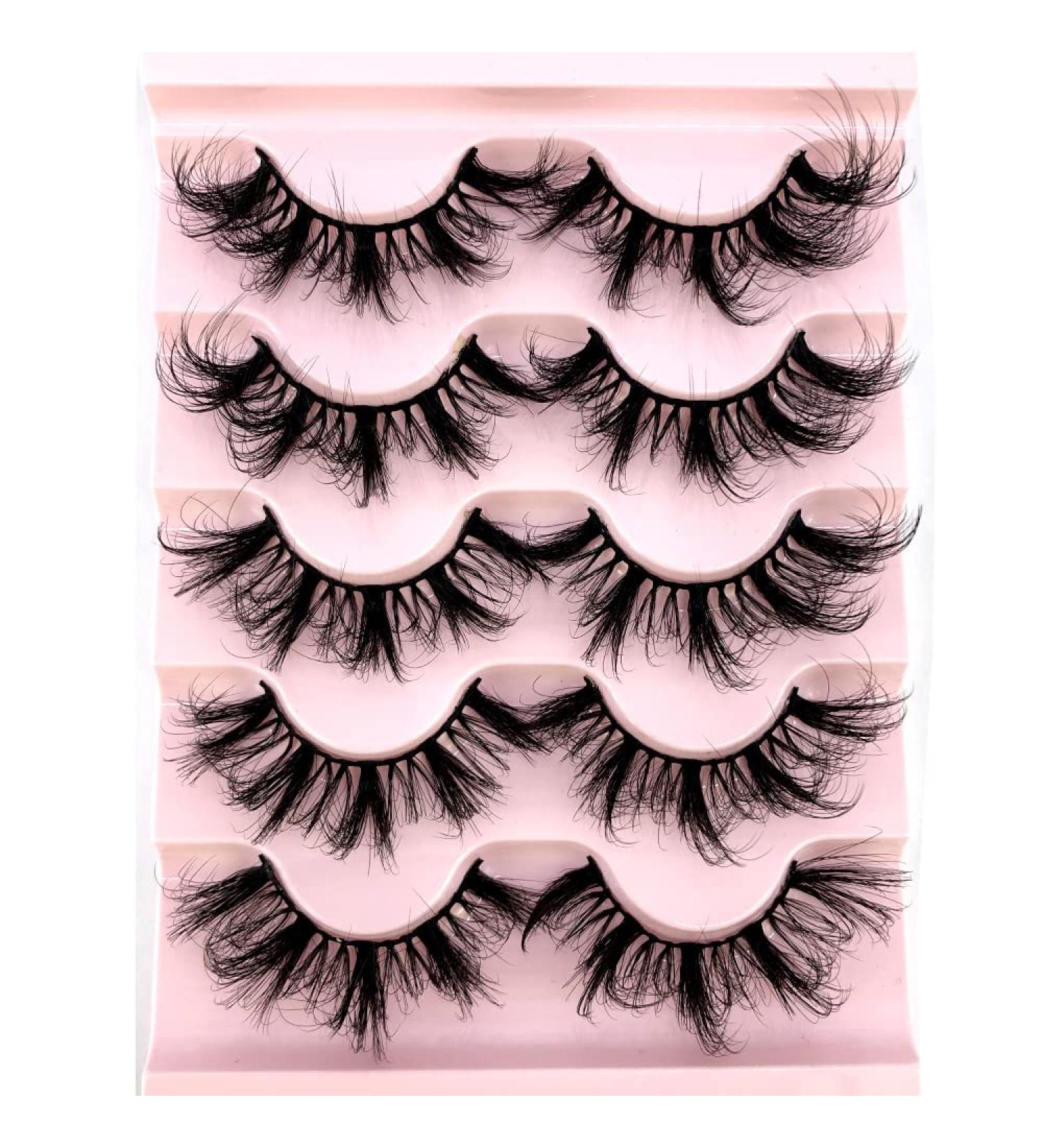Natural Look Cat Eye Lashes - 5 Pairs 16MM Fox Faux Mink Wispy Eyelashes (MSD11) - International Shipping Available - Buy Online on GoSupps.com
