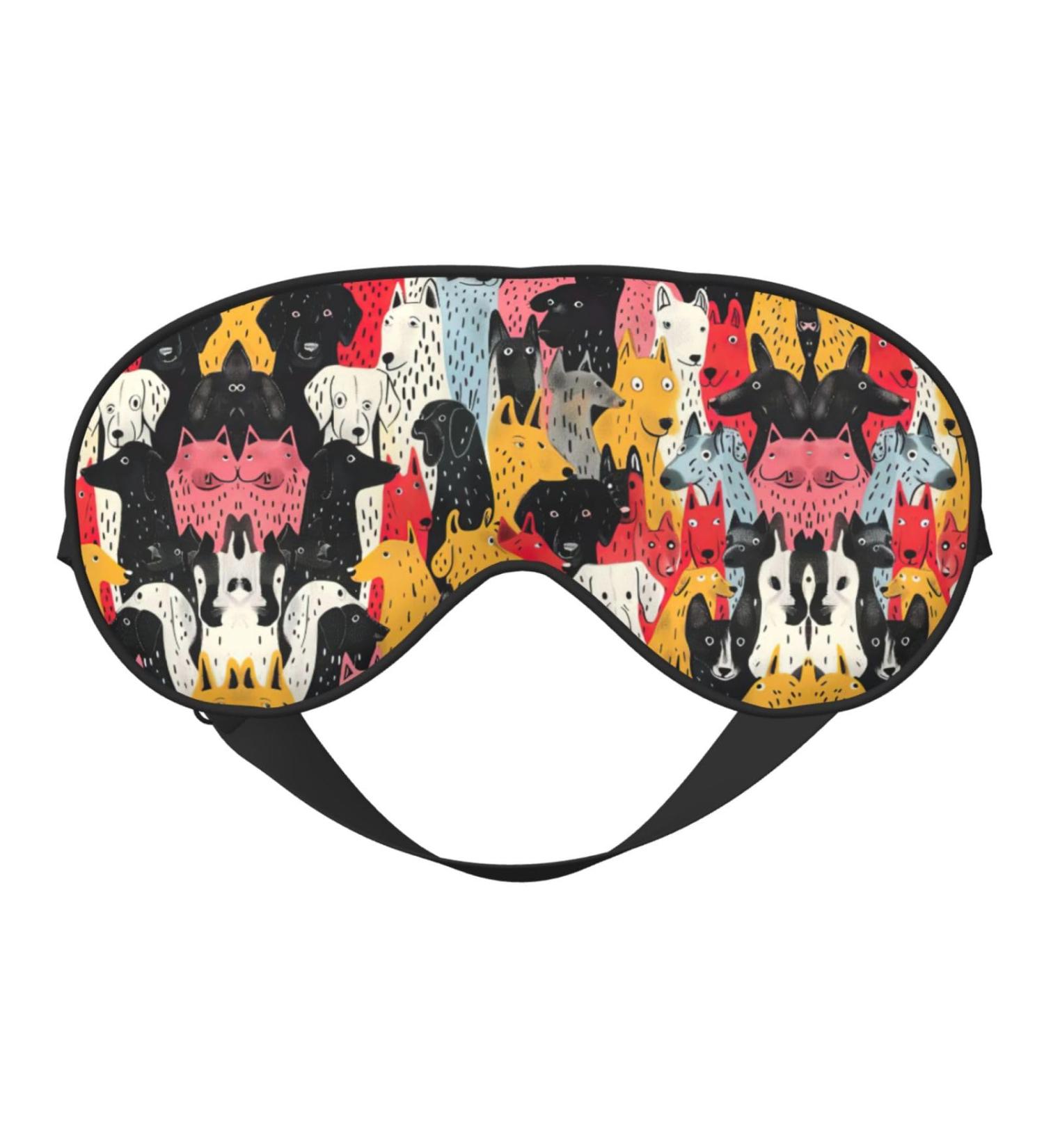 Shop Dogs Pattern Soft Sleep Eye Mask | Breathable Travel Eye Patch for Women | Relaxation Essential - Buy Online on GoSupps.com