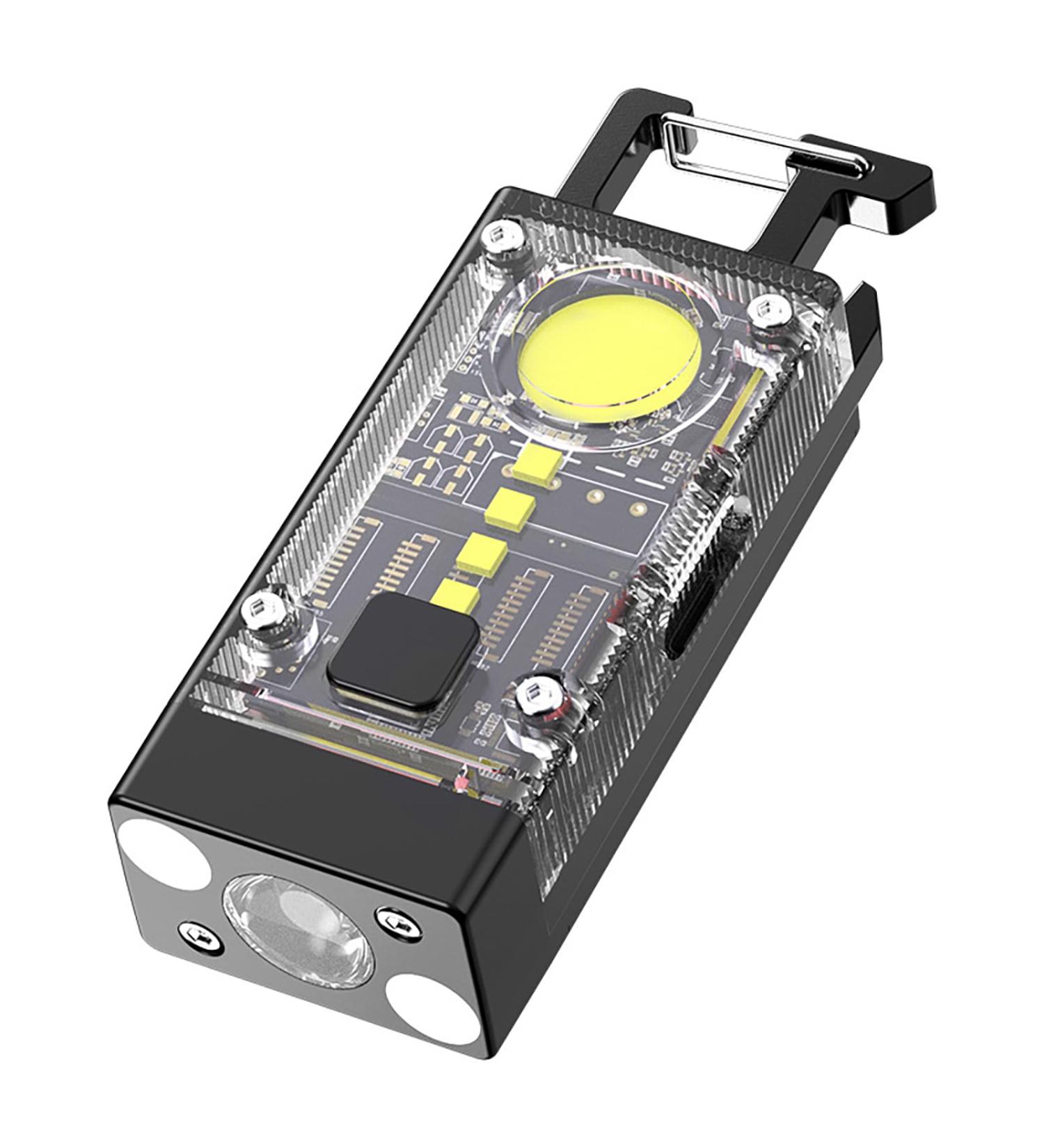 COB Keychain Work Light IPX6 Waterproof Keychain Flashlights with 9 Light Modes 1000 Lumens Bright Rechargeable Portable Small Flashlights Black - Buy Online on GoSupps.com