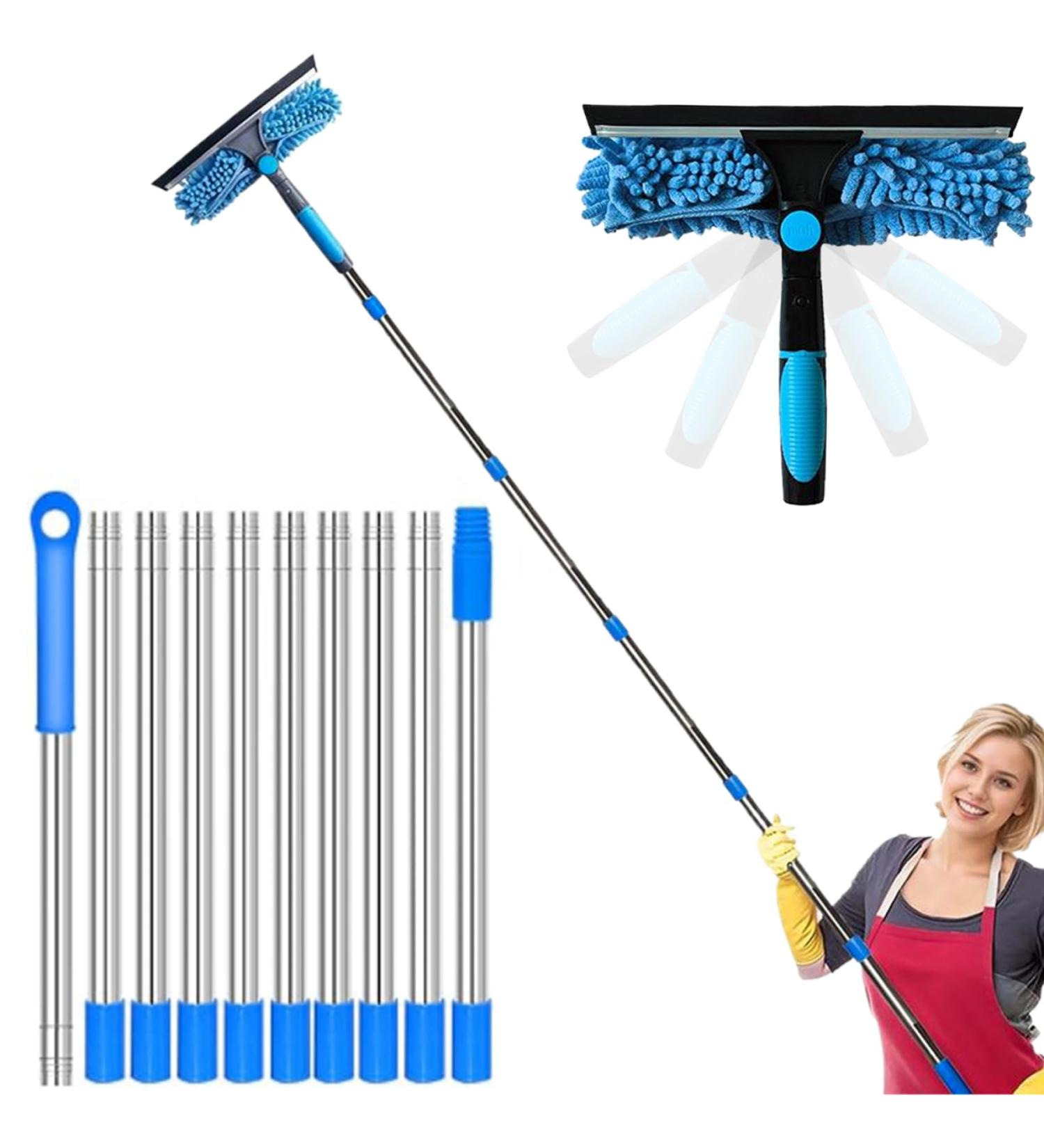 1Set Window Cleaning Kit Window Squeegee Cleaner Tool with 10-Section Extension Pole Window Squeegee 2-in-1 Rotatable Window Squeegee Telescopic Pole for Home Car Glass - Buy Online on GoSupps.com