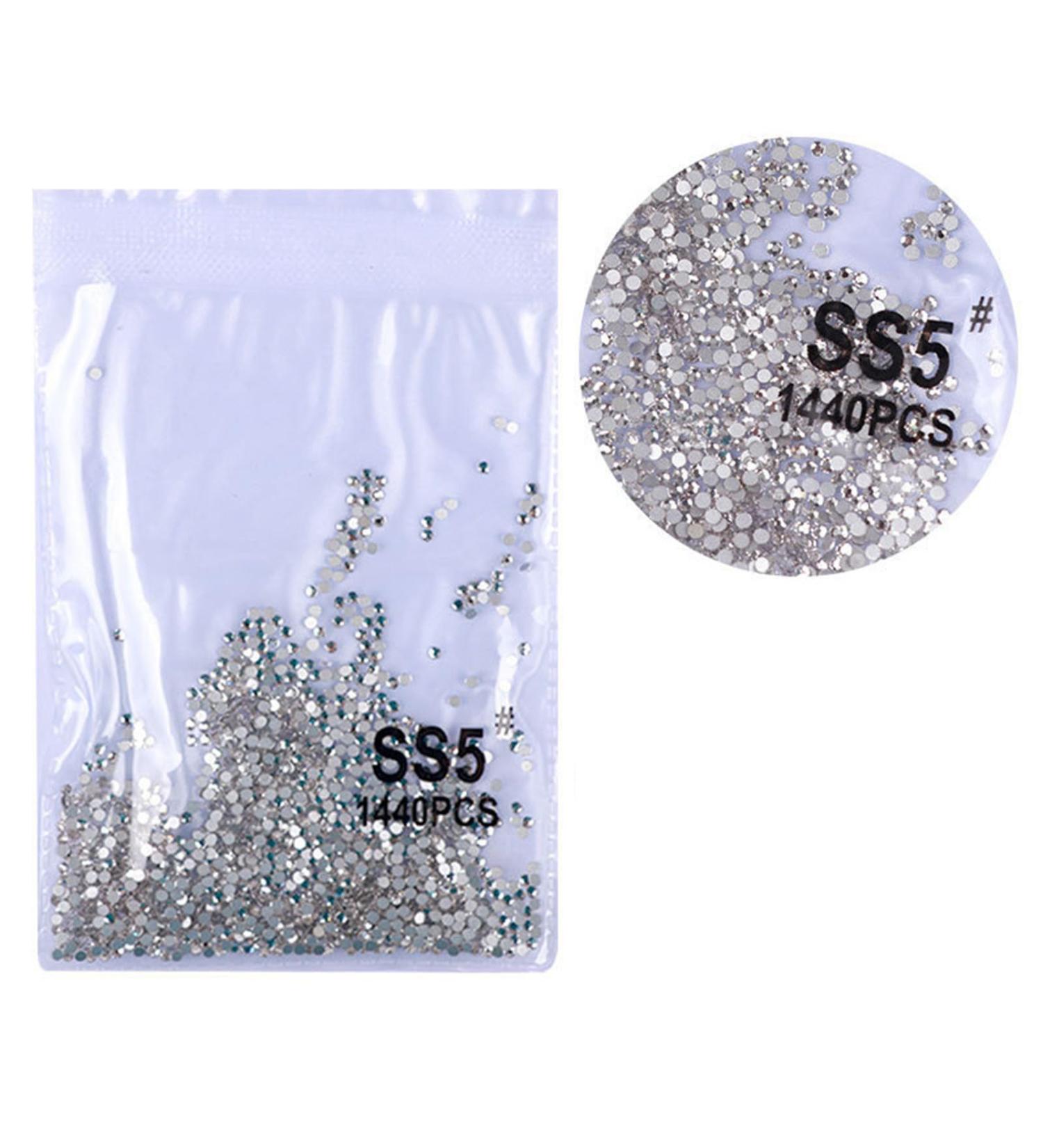 FEIlei 1440Pcs Crystal Flat Back Round Shape Rhinestones Mixed Nail Gems Gemstones Kits - Buy Online on GoSupps.com