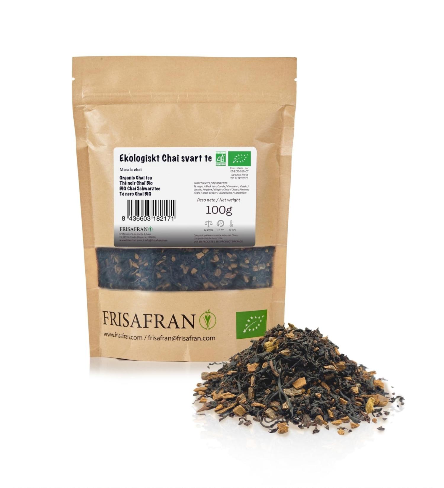  FRISAFRAN FRISAFRAN | Organic Cinnamon Black Tea Bulk 100g | Antioxidant | Energizing | Anti-inflammatory | Cinnamon & Chai Black Tea | Decaffeinated Tea | Cinnamon Tea | Tea | Natural | Free - Buy Online on GoSupps.com