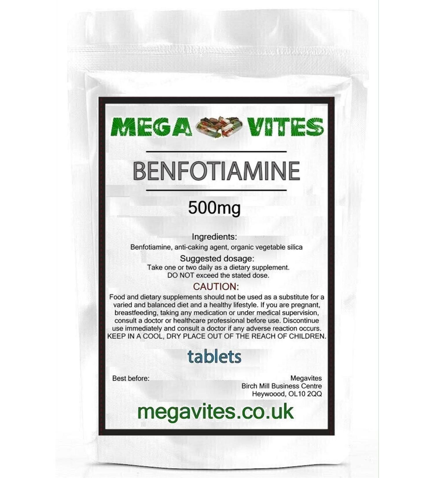 BENFOTIAMINE 500mg Tablets x 240 - MEGAVITES AMINOLAB