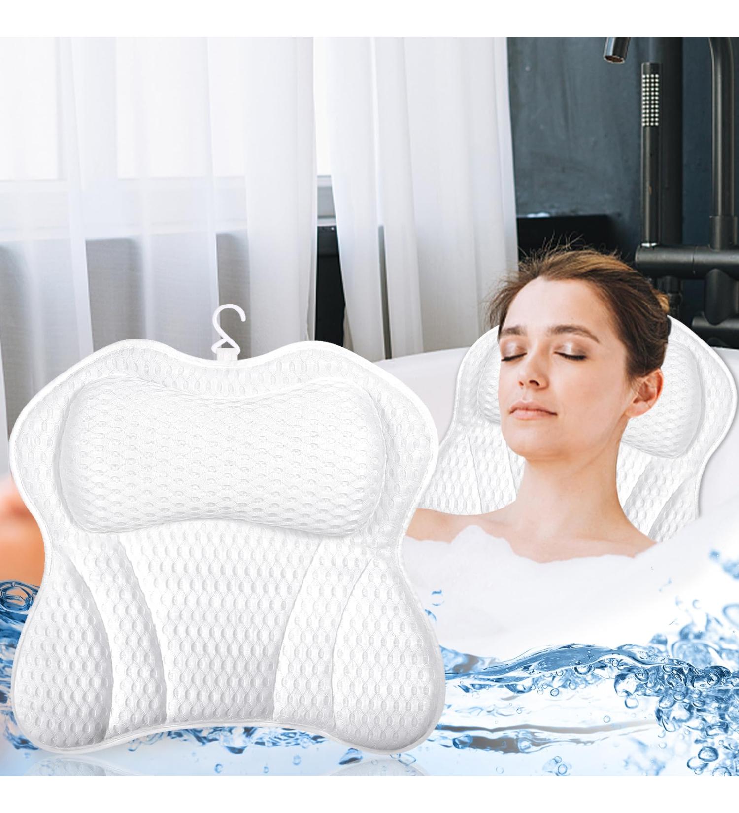 Purpledi Bath Cushions 4D Bath Cushion with 6 Suction Cups Non-Slip and Powerful for Spa Pillow Hot Tub Spa Home Neck Pil - Buy Online on GoSupps.com