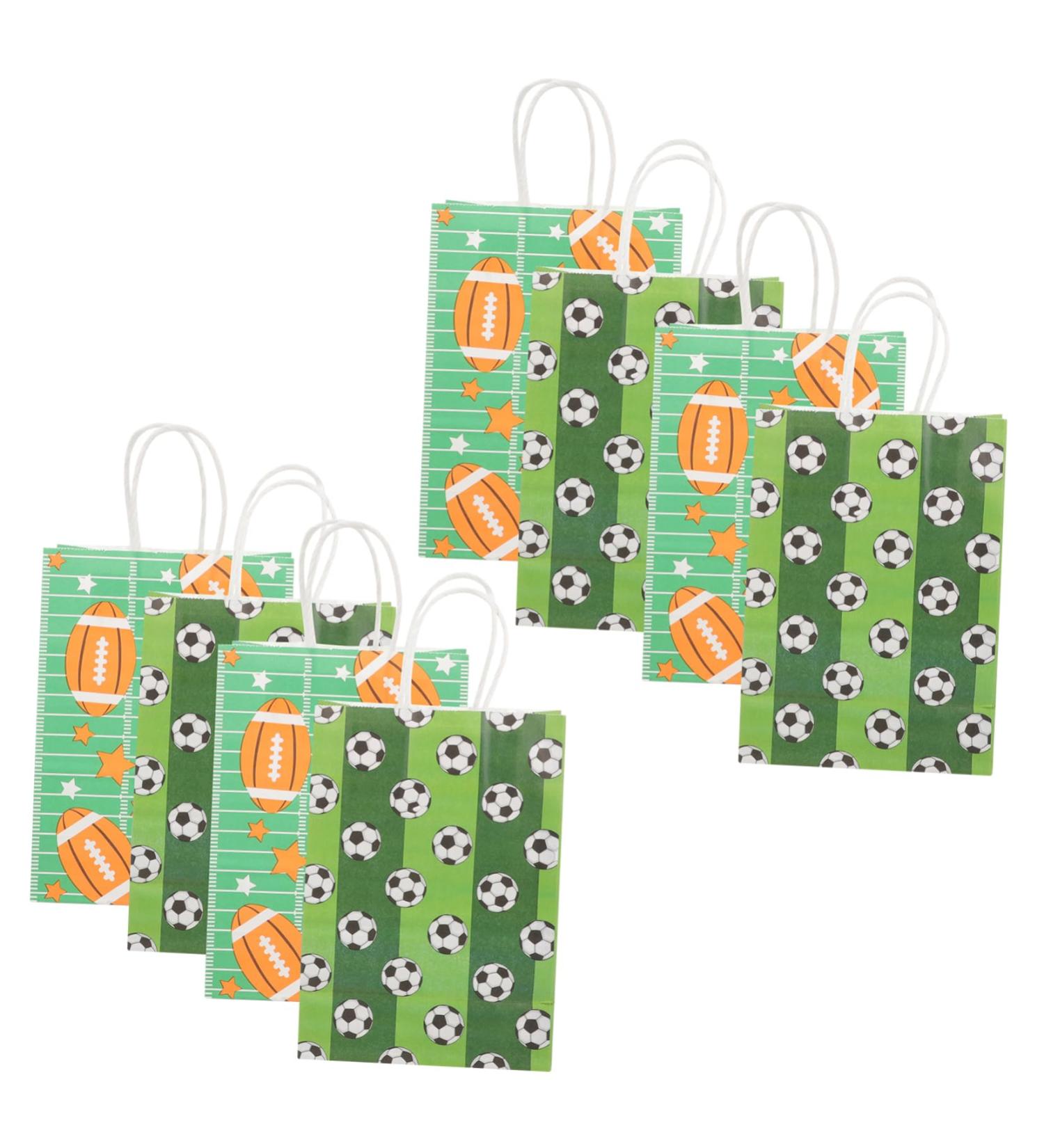 RUNROTOO 10pcs Gift Bags Paper Present Bags Sports Theme Party Decorations Sports Party Decorations Sports Birthday Party Decorations Sports Party Favors 120g Kraft Paper Football Food - Buy Online on GoSupps.com