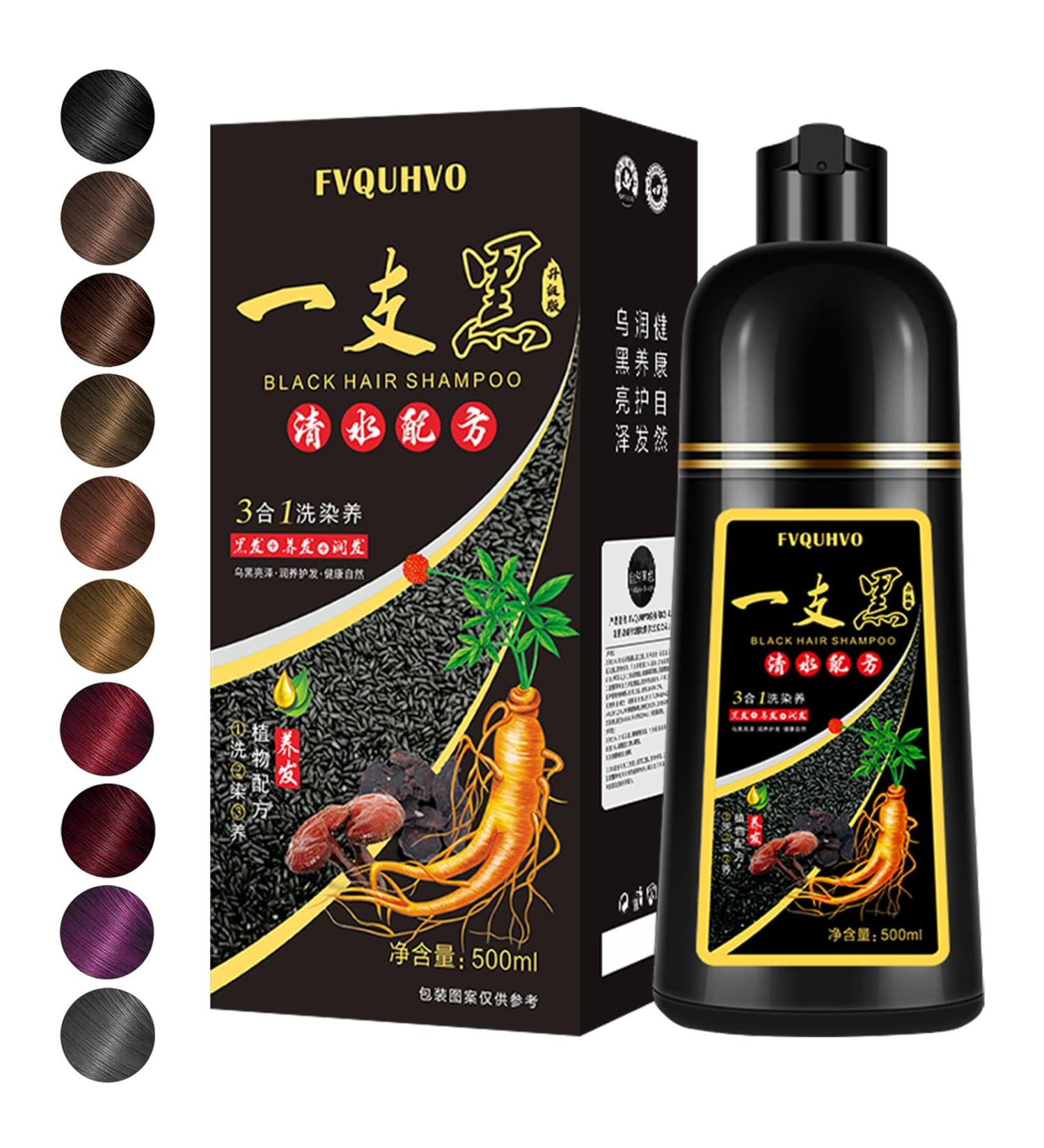 Hair Dye Shampoo 3 in 1 - Instant Black Color Semi-Permanent & Easy to Use for Home & Salon - 16.9 FL OZ - Buy Online on GoSupps.com