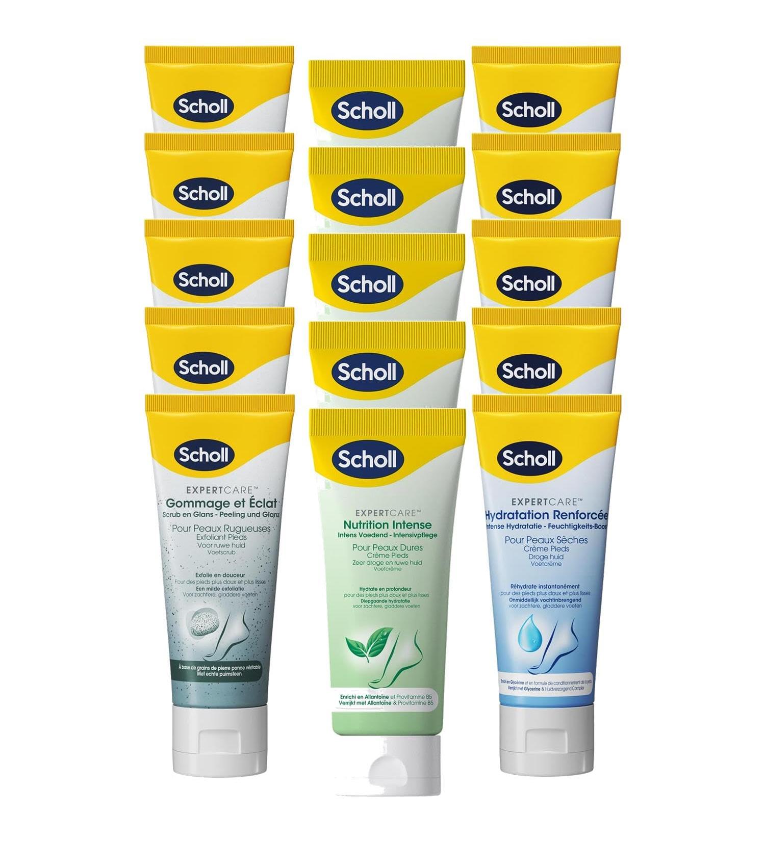 SCHOLL Pack containing 1 Intense Nutrition Foot Cream 75 ml + 1 Scrub Cream 75 ml + 1 Soothing Moisturizing Cream 75 ml - Pack of 5 Packs - Buy Online on GoSupps.com