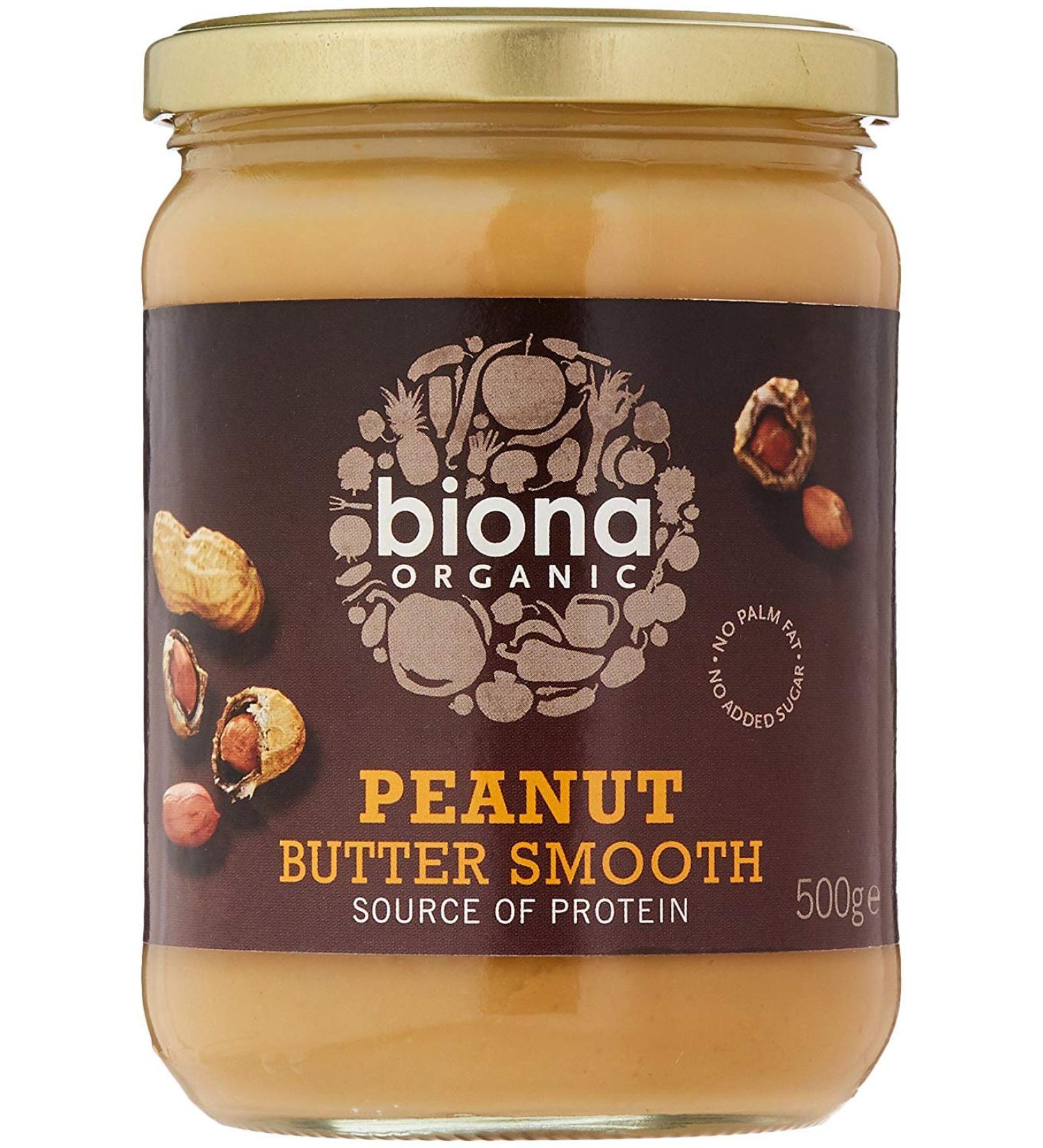 Biona Organic Smooth Peanut Butter 500g (Pack of 5)