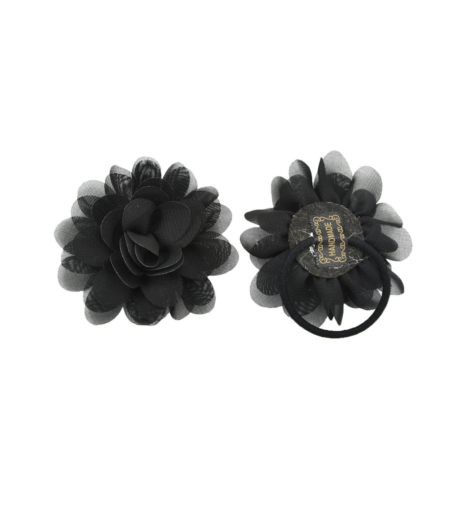 PrettyBoutique Girls Kids Women Chiffon Flower Hair Band Ponio Elastic Ponytail Bobble Accessories (7cm Black) - Buy Online on GoSupps.com