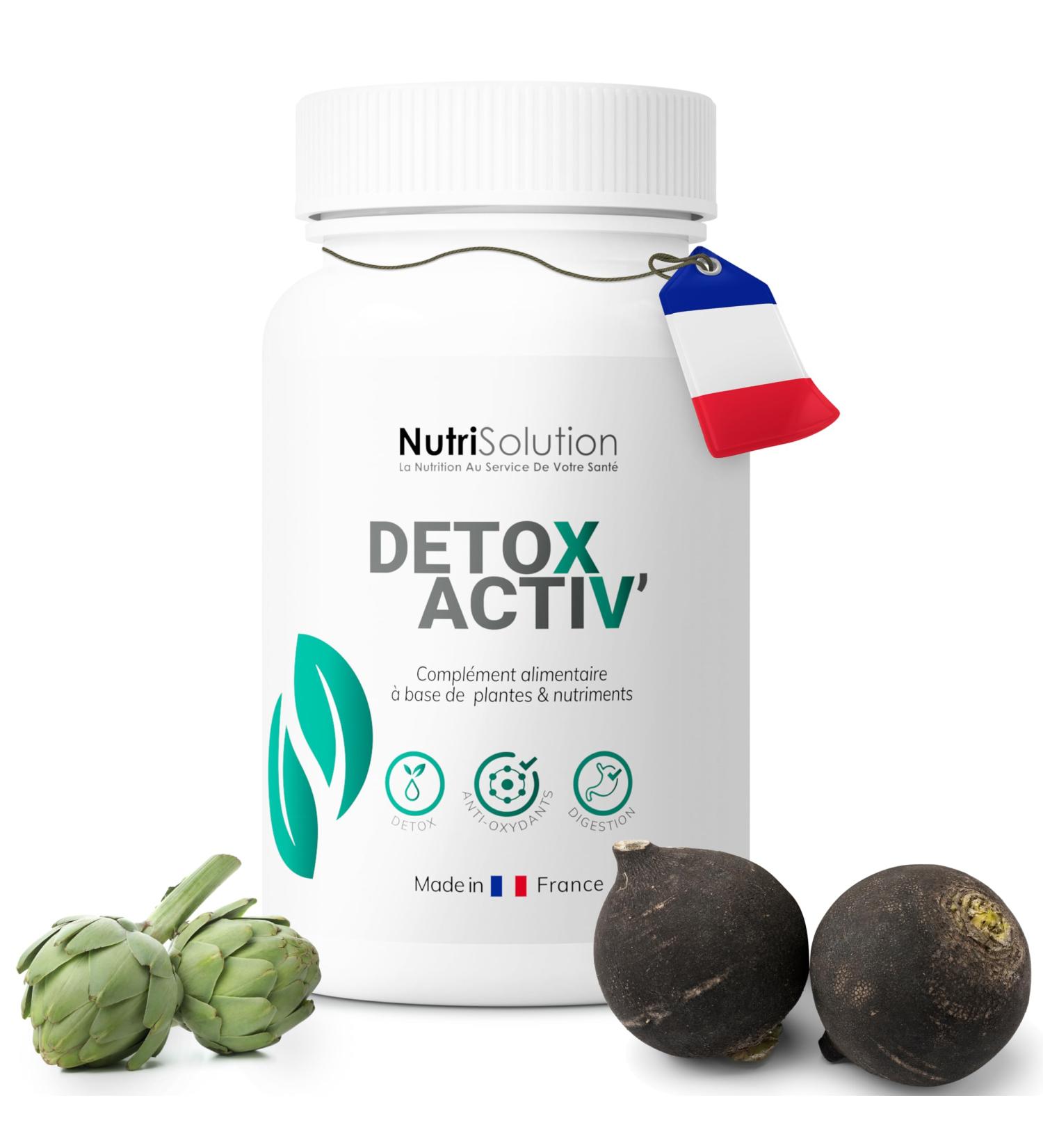 Nutrisolution I Detox Activ' I 90 Capsules I Detoxifying Food Supplement I Milk Thistle Detoxification of the Liver I Powerful and Fast Detox Cure I Elimination Toxins I Made in France - Buy Online on GoSupps.com