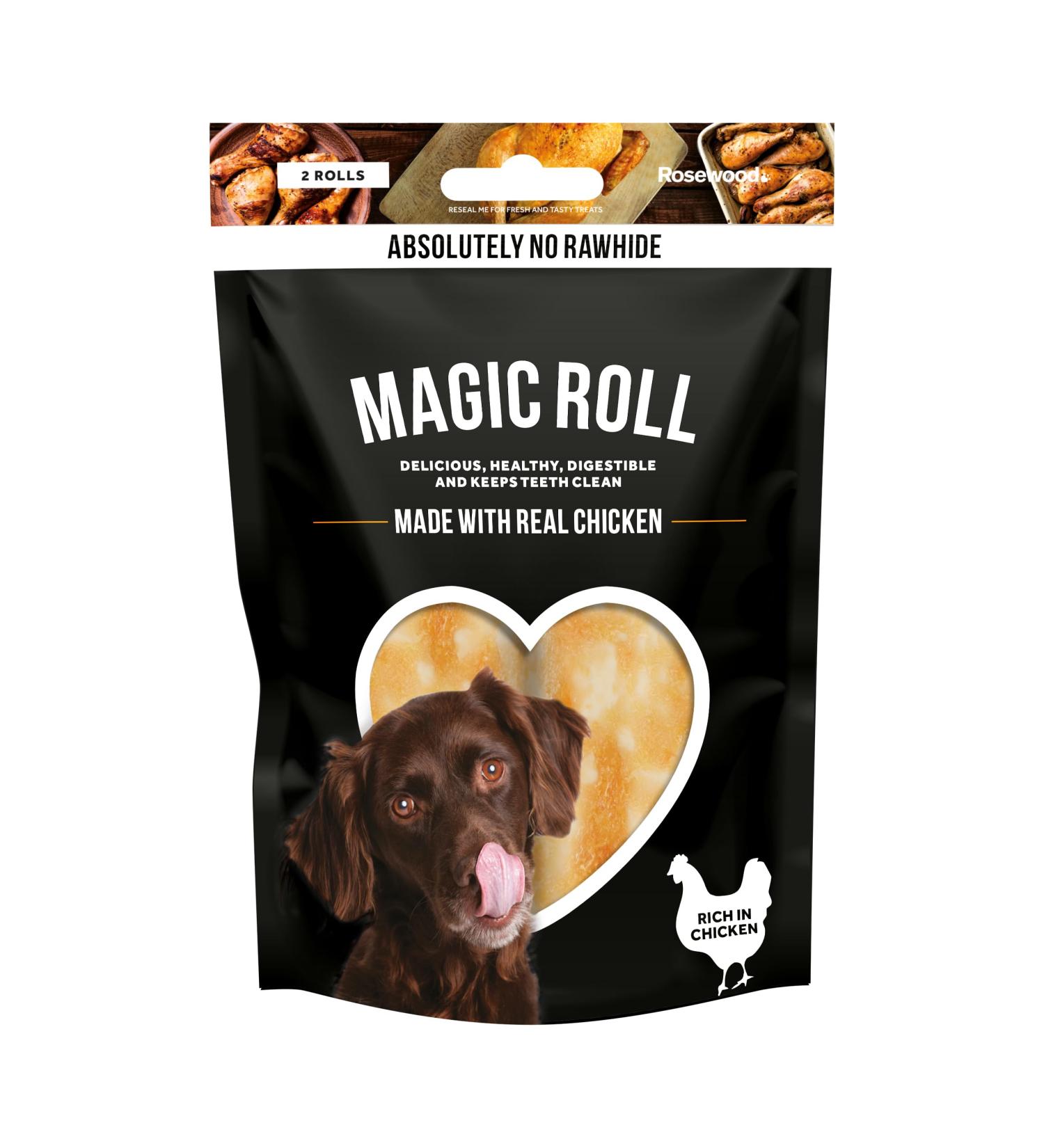 Rosewood Rawhide-Free Magic Roll Chicken Dog Treats 9 x 120g Packs
