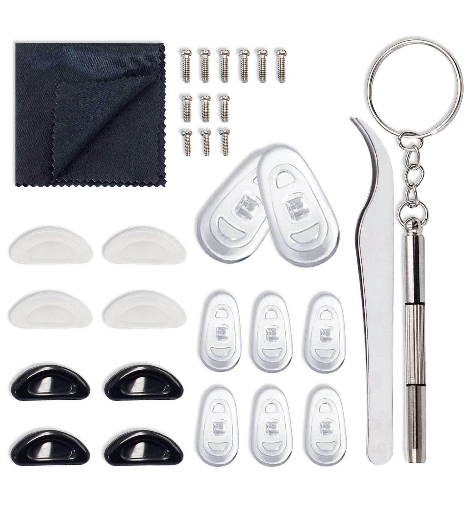 4 Pairs Soft Silicone Nose Pads and Anti-Slip Adhesive Pads - Eyeglass Repair Kit with Screwdriver Tool - Ideal for Glasses, Sunglasses, and Reading Glasses - Buy Online on GoSupps.com
