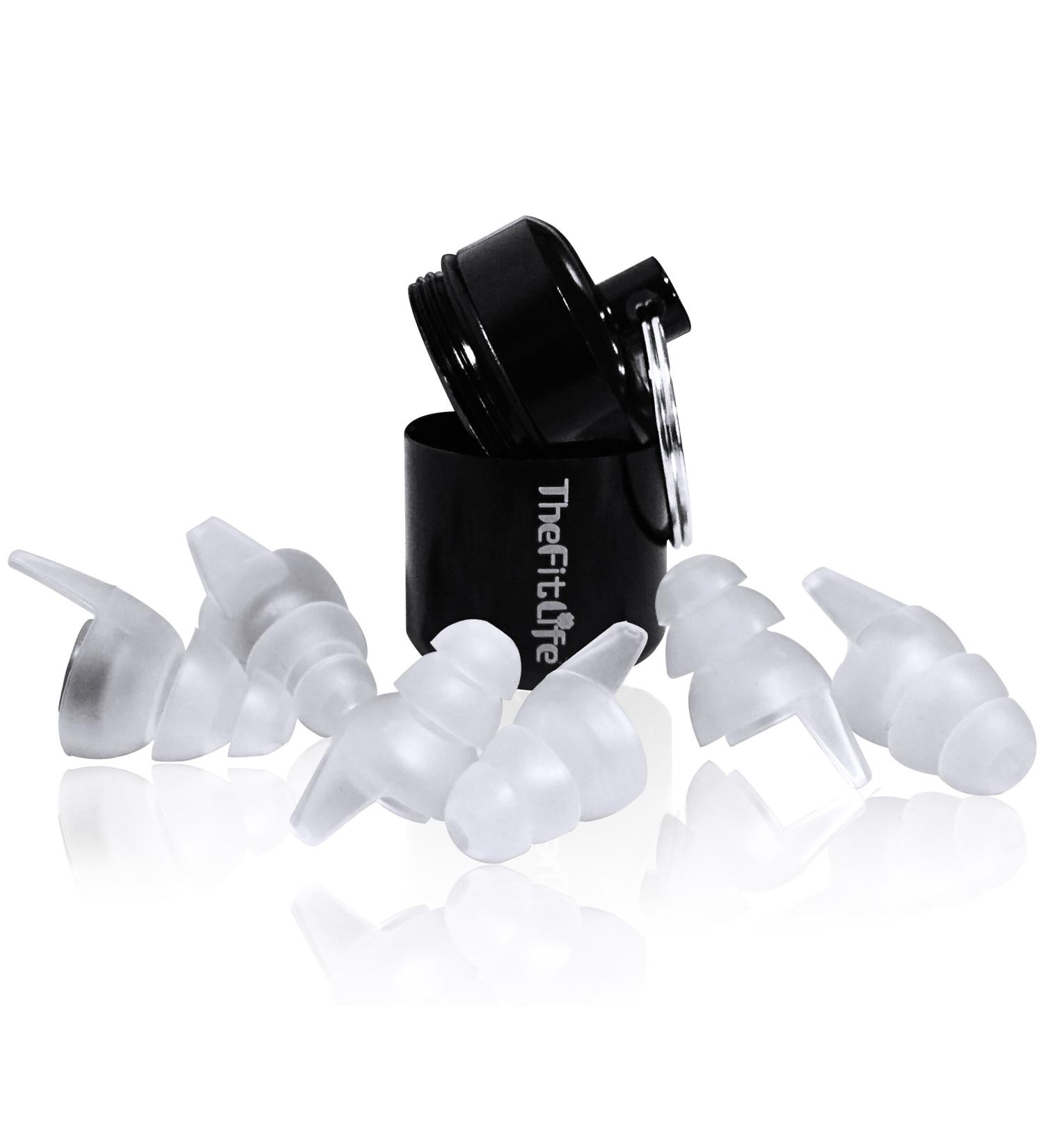 TheFitLife Noise Reduction Ear Plugs - Reusable Silicone High Fidelity Earplugs (White) - 23dB SNR for Musicians, Concerts, Shooting - 3 Sizes, Ultra Comfortable - Buy Online on GoSupps.com