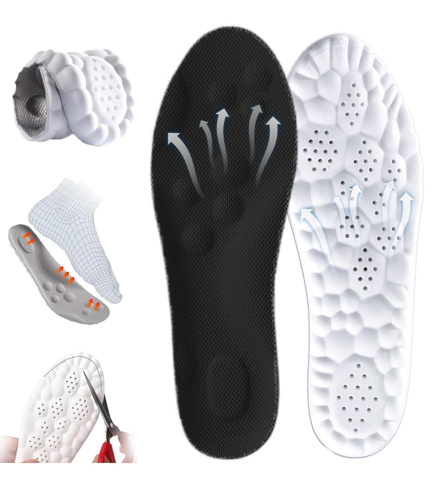 Revolutionary 4D Cloud Technology Orthopedic Insoles - Accurate .Ct12 for Men & Women | Comfort & Support in Black - Buy Online on GoSupps.com