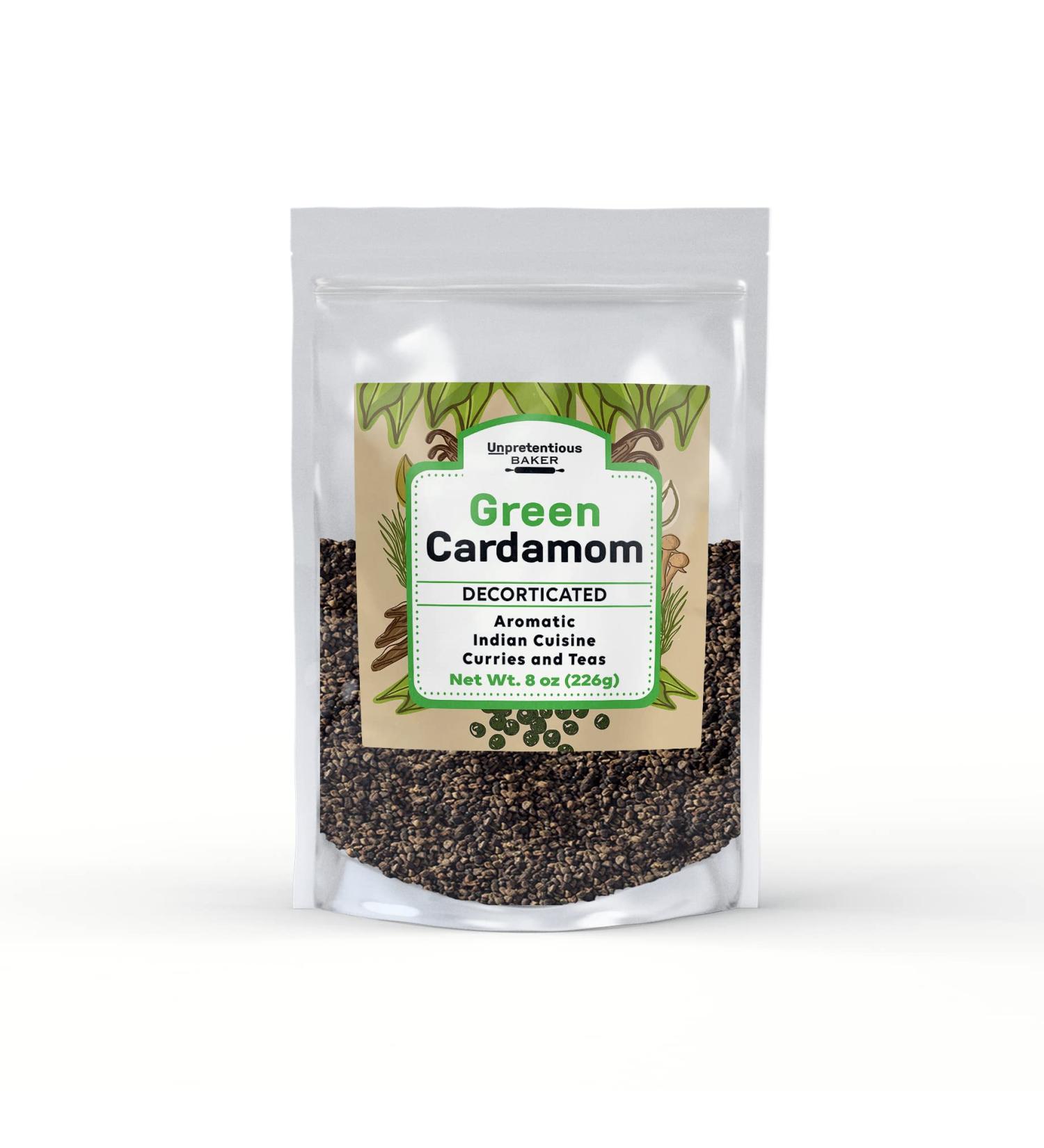 Unpretentious Baker Decorticated Green Cardamom 8 oz - Intensely Aromatic Spice for Indian Cuisine - Buy Online on GoSupps.com