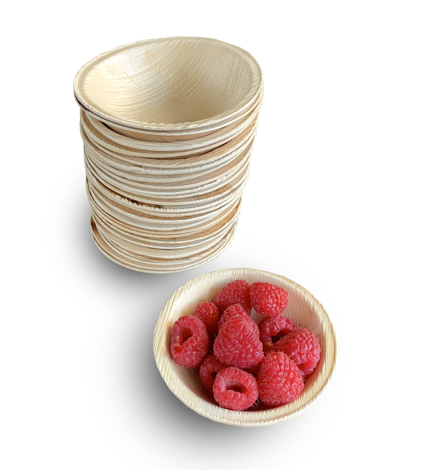 25 Count 4 Raj Disposable Palm Leaf Bowls - Compostable Tableware for Parties & Outdoor Events - Buy Online on GoSupps.com