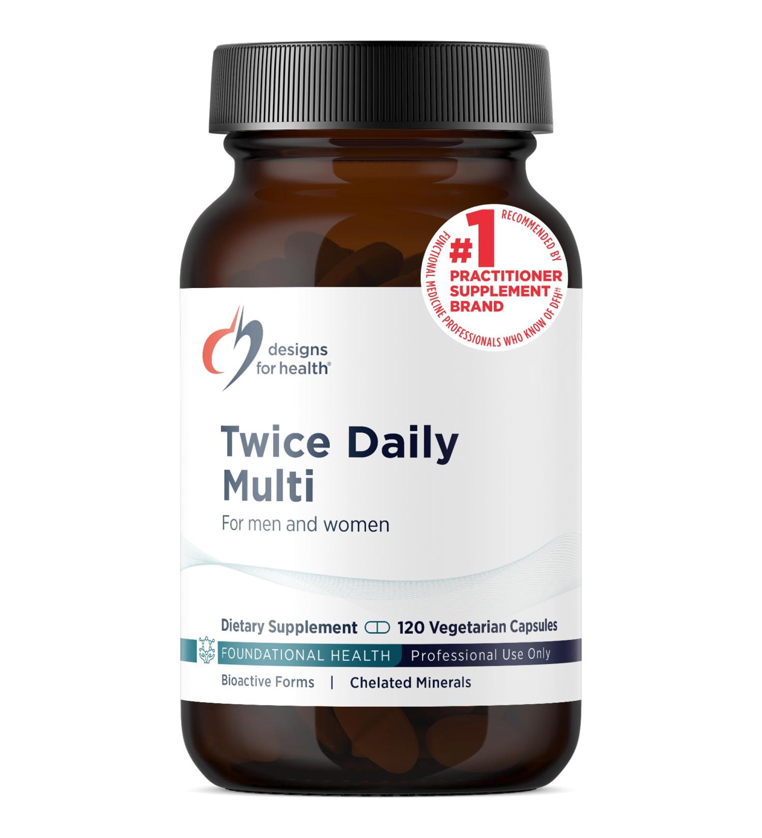 Designs for Health Methylated Multivitamin for Women & Men - Twice Daily Multimineral Supplement & Multivitamin Without Iron + Methylated B12 and Folate Vitamin C K D E + More (120 Capsules) - Buy Online on GoSupps.com