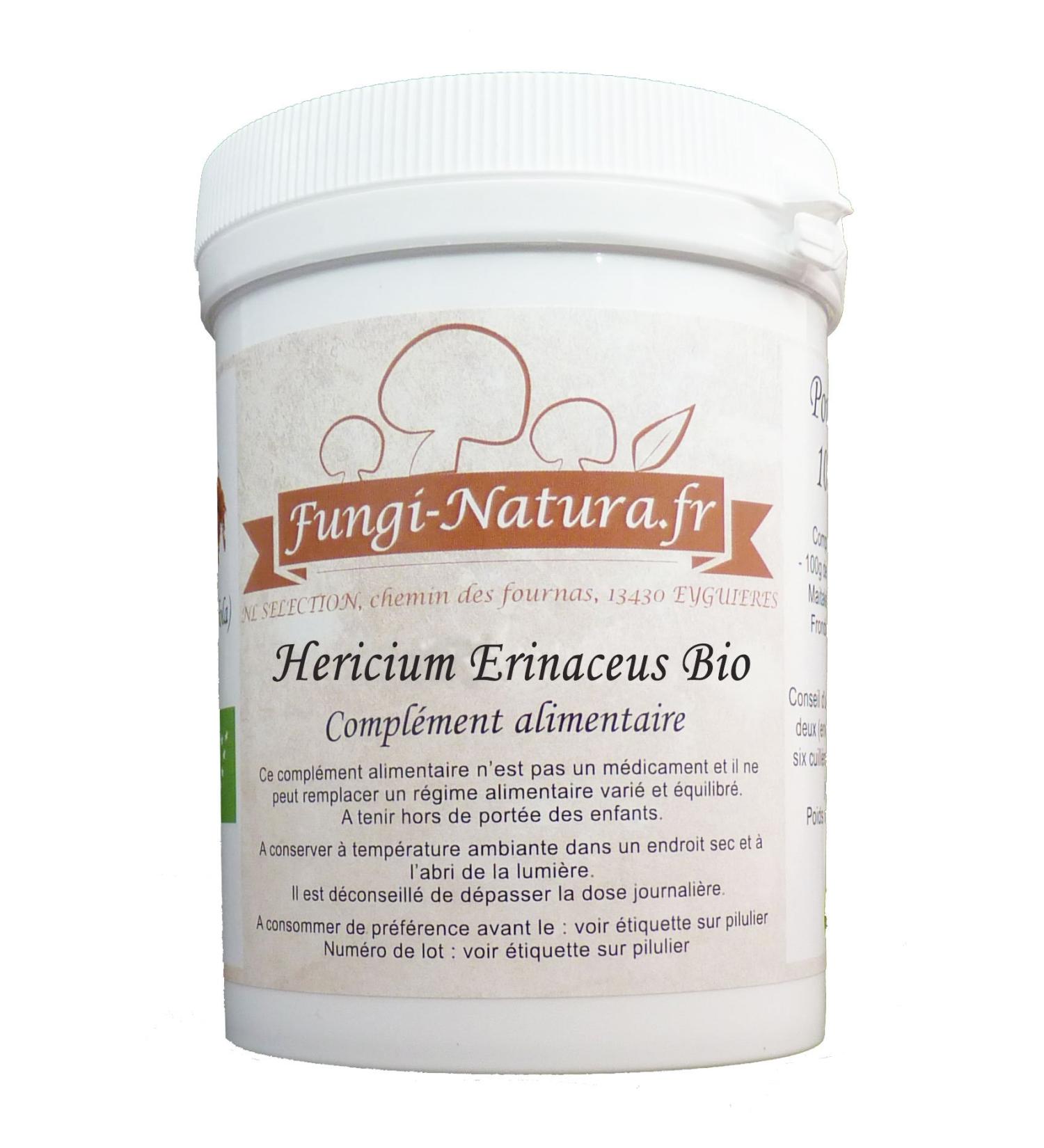 HERICIUM ERINACEUS ORGANIC 100 GRAMS - French Company - Certified Organic