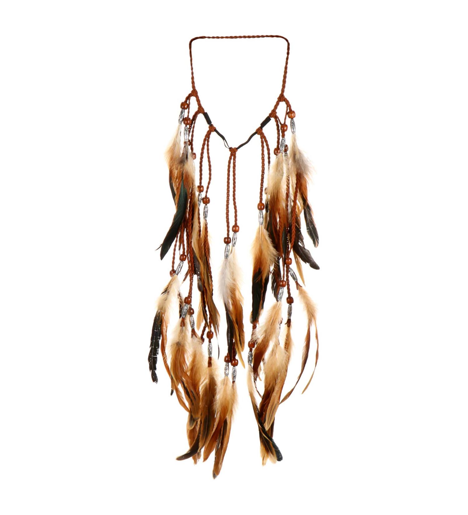 Frcolor Indian Feather Headband | Bohemian Hair Accessories & Festival Headwear | Yellow Feather Headdress - Buy Online on GoSupps.com