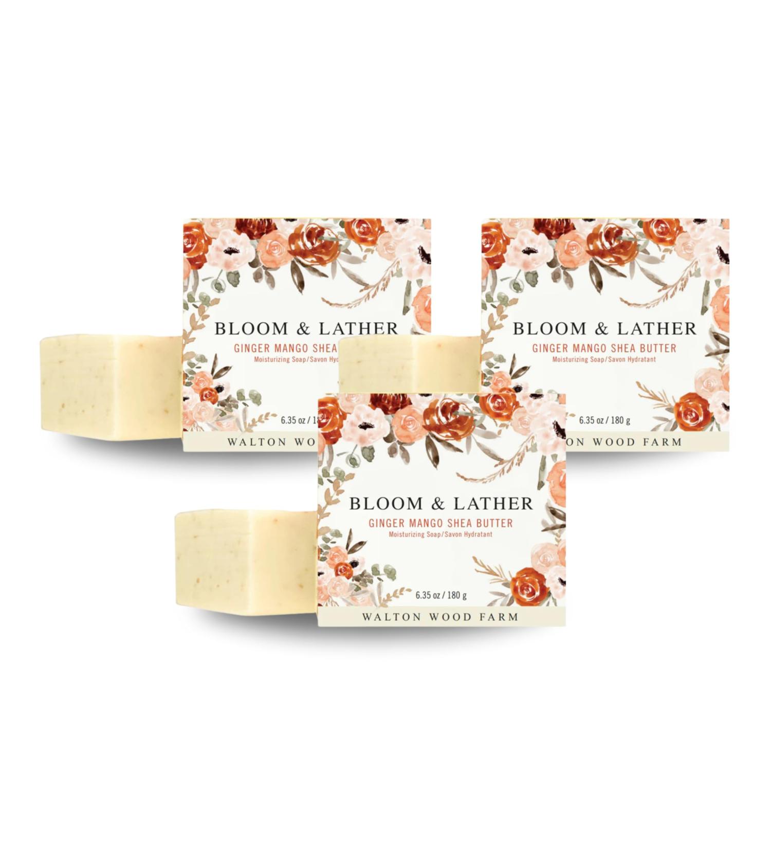 Walton Wood Farm Shea Butter Soap Bar - Ginger Mango (3-Pack)