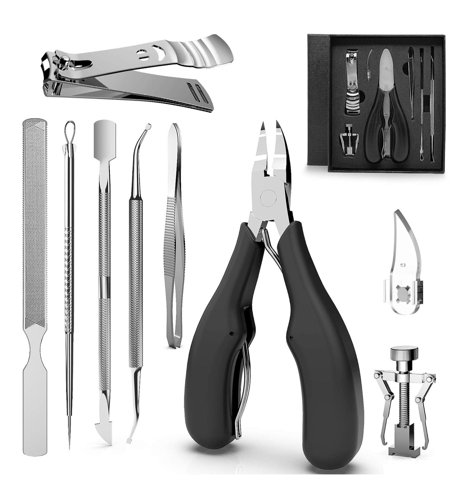 Professional Ingrown Toenail Treatment Kit - 9pcs Podiatrist Clippers for Thick, Ingrown, and Side Nails - Surgery Grade Pedicure Tool for Men & Seniors - Buy Online on GoSupps.com