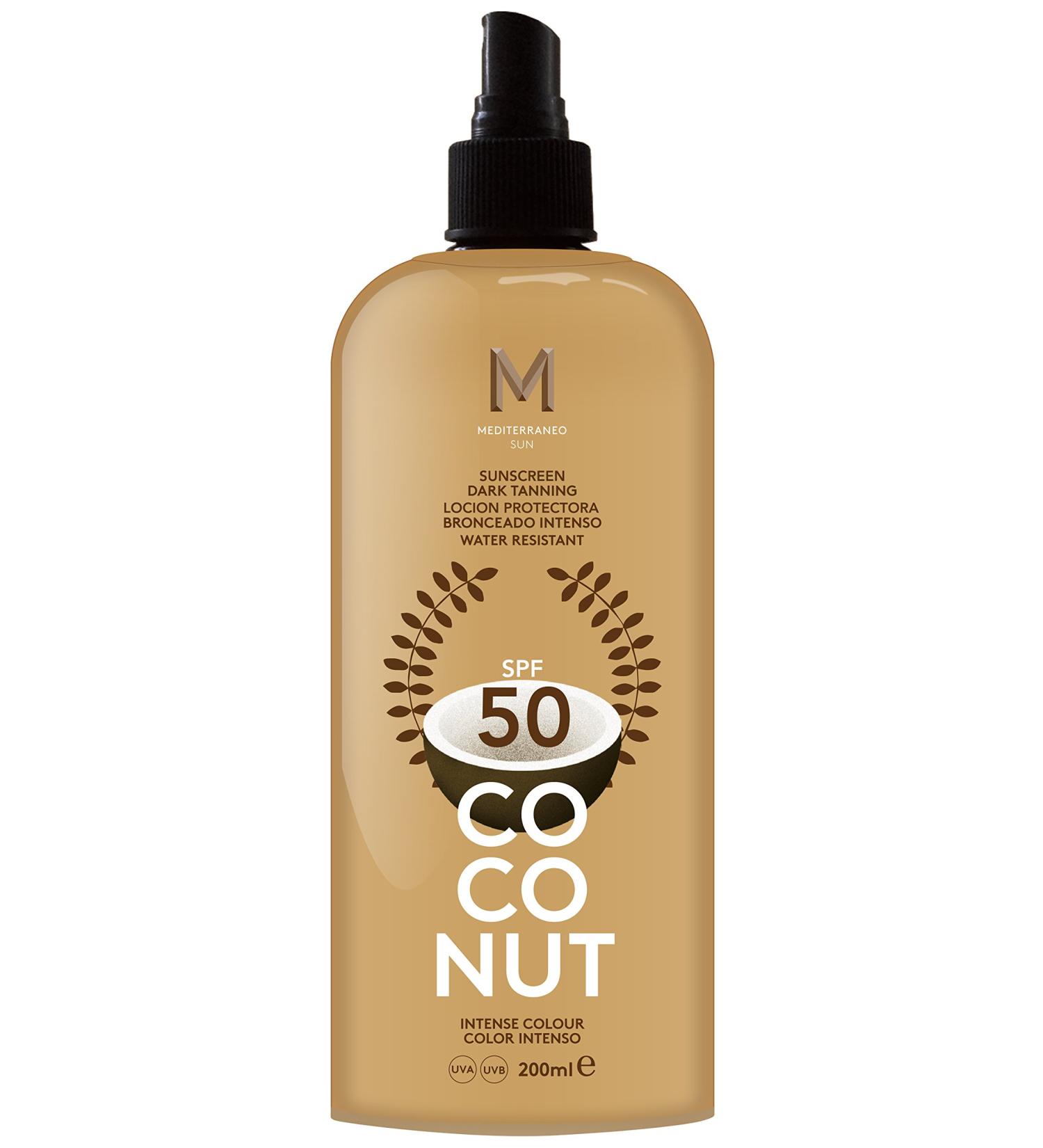 Mediterraneo Sun COCONUT SUNSCREEN SPF50 200ML DARK TANNING