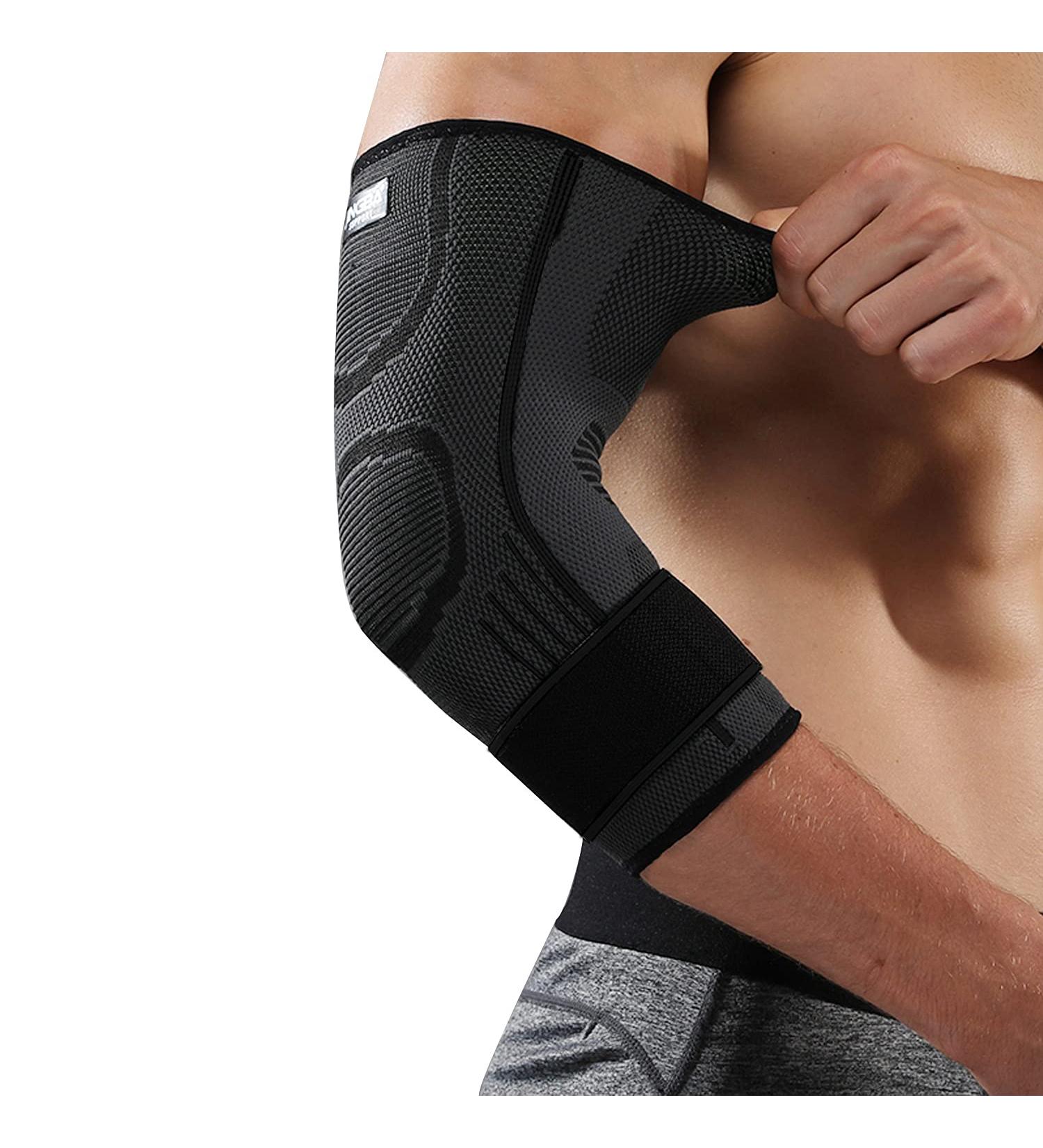 SPOTBRACE Elbow Brace Support 2 Pack - Compression Sleeve with Strap for Men and Women - Adjustable Arm Support for Running, Workout, Basketball, Golf, Tennis - Pain Relief from Tendonitis and Arthritis - Black XXL/3XL - Buy Online on GoSupps.com