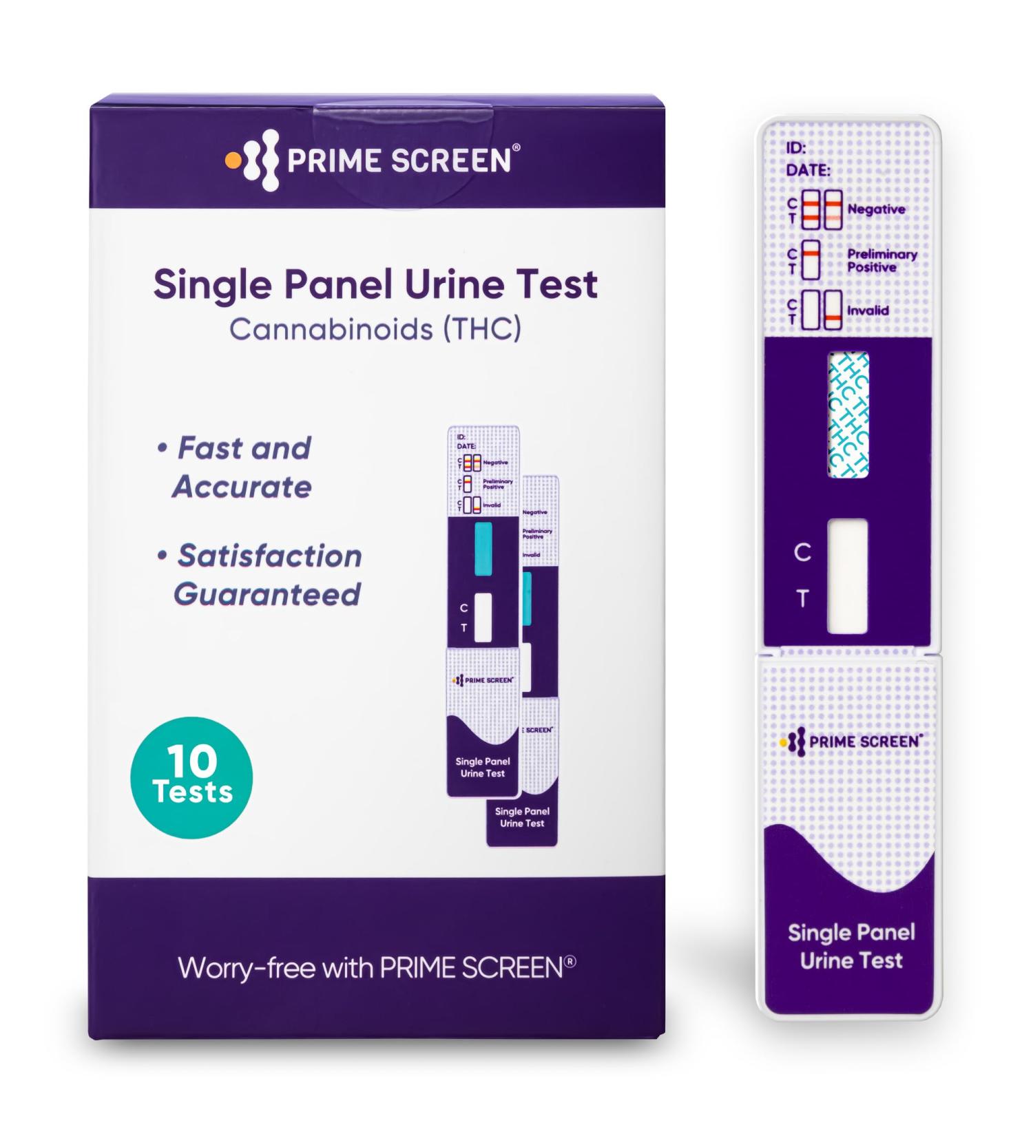 Prime Screen 10 Pack Marijuana Drug Test Kit - The Most Accurate Medically Approved Urine Drug Screening Test - Detecting Any Form of THC Cannabis - WDTH-114 - Buy Online on GoSupps.com