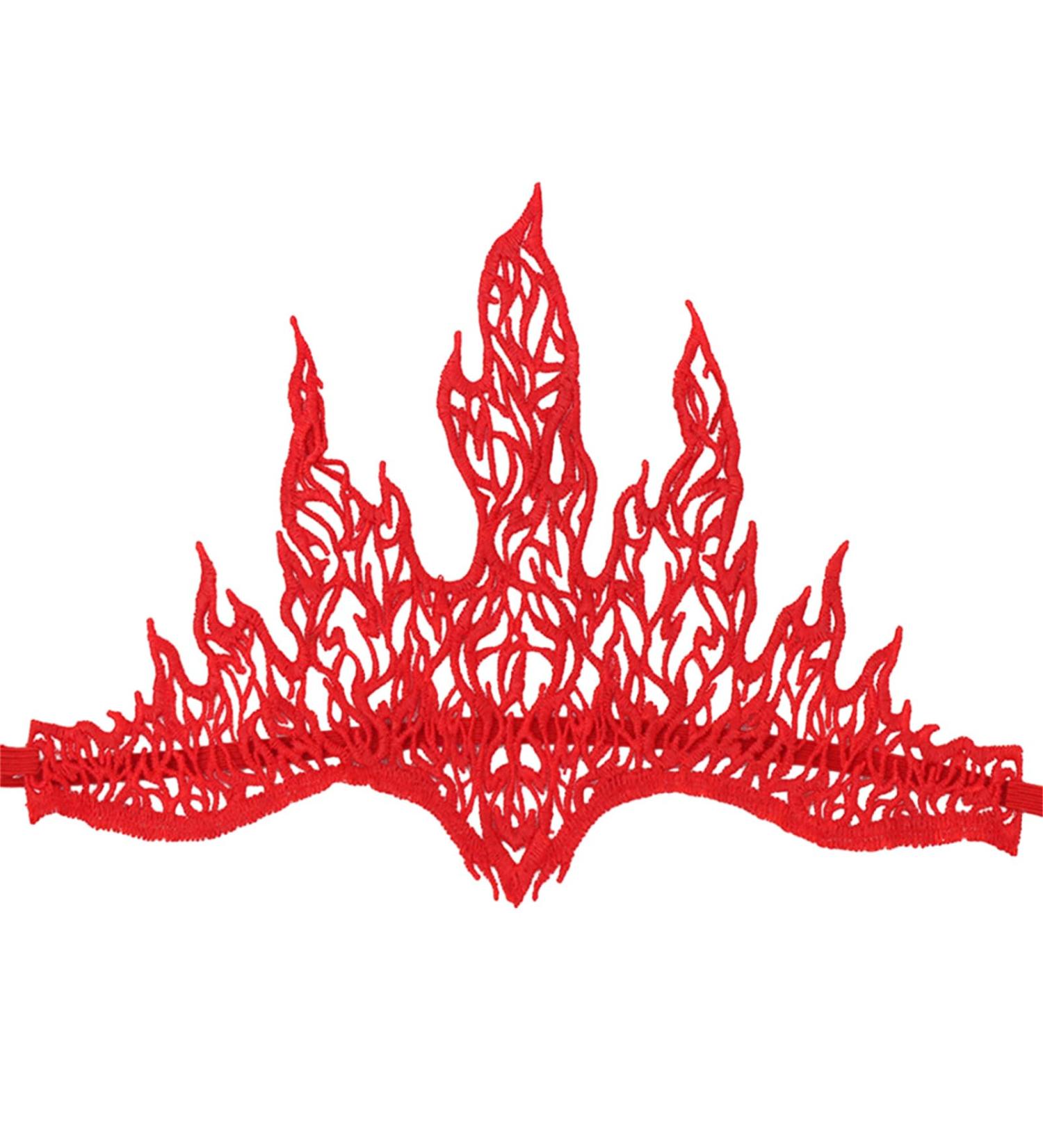 amangul Punk Lace Flame Shape Hair Hoop Women Makeup Headband for Halloween Festival Party Teens Performances Hair Accessories(2) - Buy Online on GoSupps.com