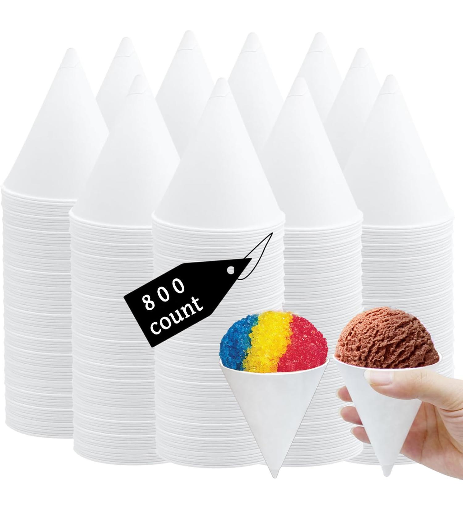 800 Pcs Snow Cone Cups 4oz Disposable Paper Water Cups Shaved Ice Cup Dessert Bowls for Family Gathering Wedding Party Office Gym Exhibition Business - Buy Online on GoSupps.com