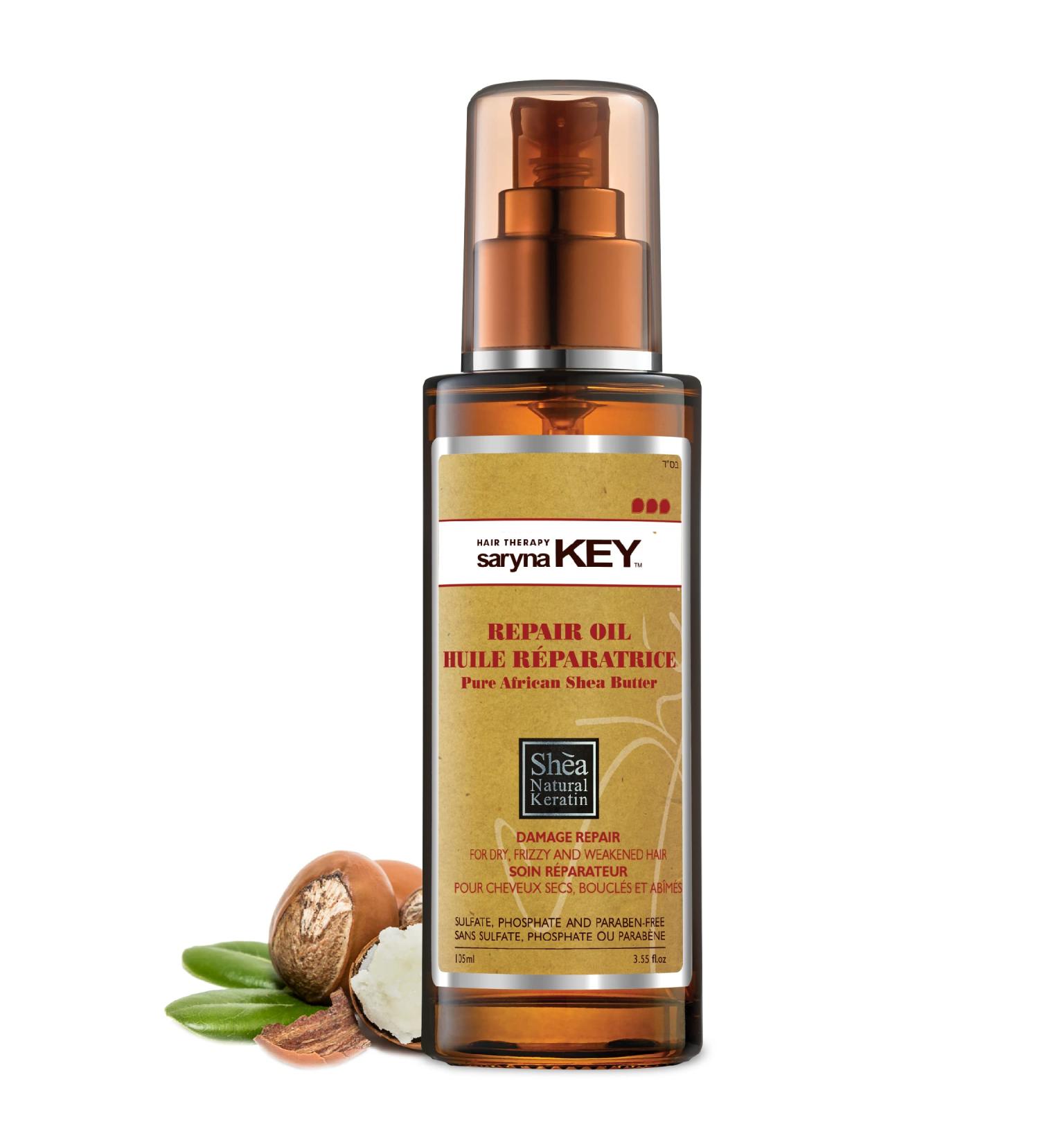 Saryna Key Hair Oil: Pure African Shea Butter with Keratin & Vitamin E for Damage Repair - Frizz Control, Split End Repair, Moisturizes, Rejuvenates, Shines, Softens - 105ml/3.55oz - Buy Online on GoSupps.com