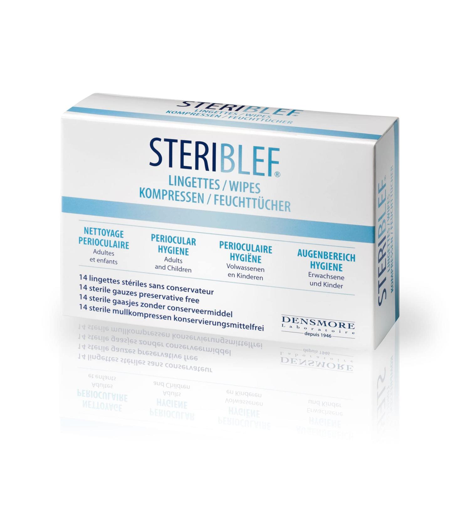 Densmore Sterile Cleaning Towels for Eye Hygiene - 14 Applications with Hyaluronic Acid & Chamomile - Fight Inflammation Infections & Allergies - Made in Europe - Buy Online on GoSupps.com