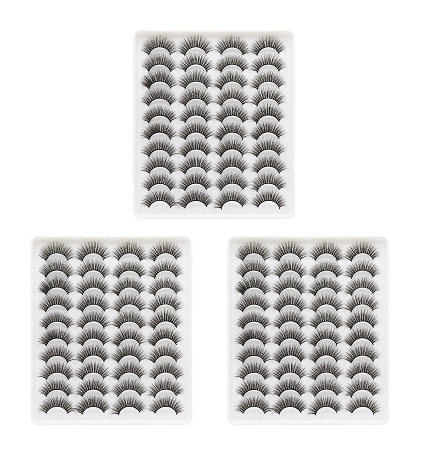 Balawin 60 Pairs 3D Chemical Fiber Lashes Natural False Eyelashes Dramatic Volume Lashes Makeup Extension Eyelashes - Buy Online on GoSupps.com
