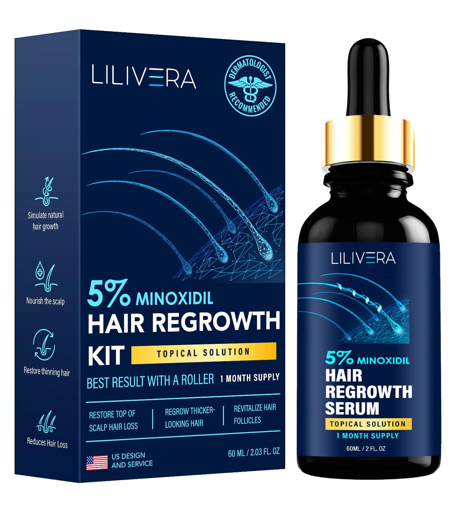 LILIVERA 5% Minoxidil for Men and Women Kit - 2 Fl Oz. - Buy Online on GoSupps.com
