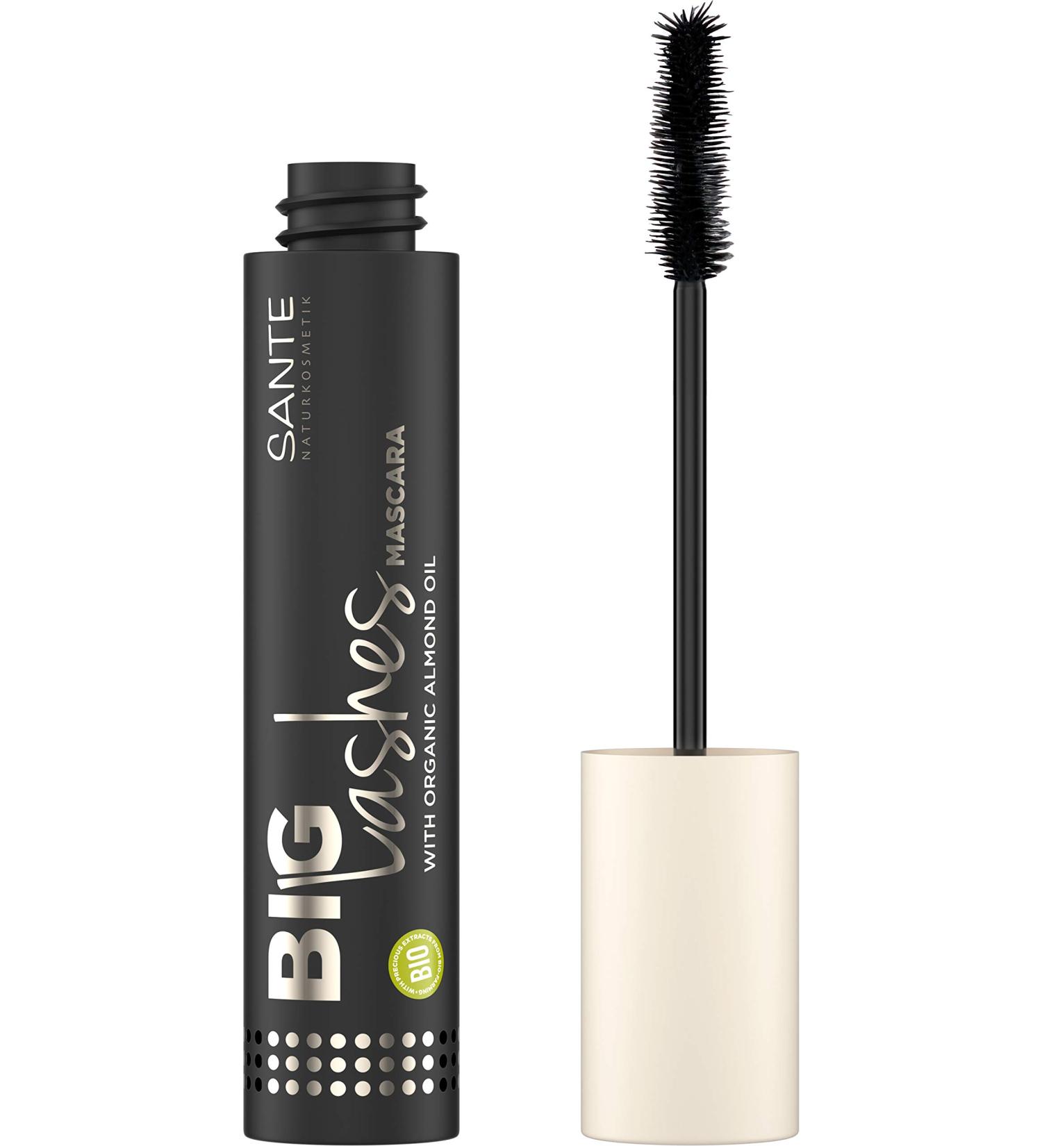 Buy Sante Natural Cosmetics Big Lashes Mascara 01 Black - Vegan Organic Almond Oil for Density & Length - 10ml XL Eyelashes - Buy Online on GoSupps.com