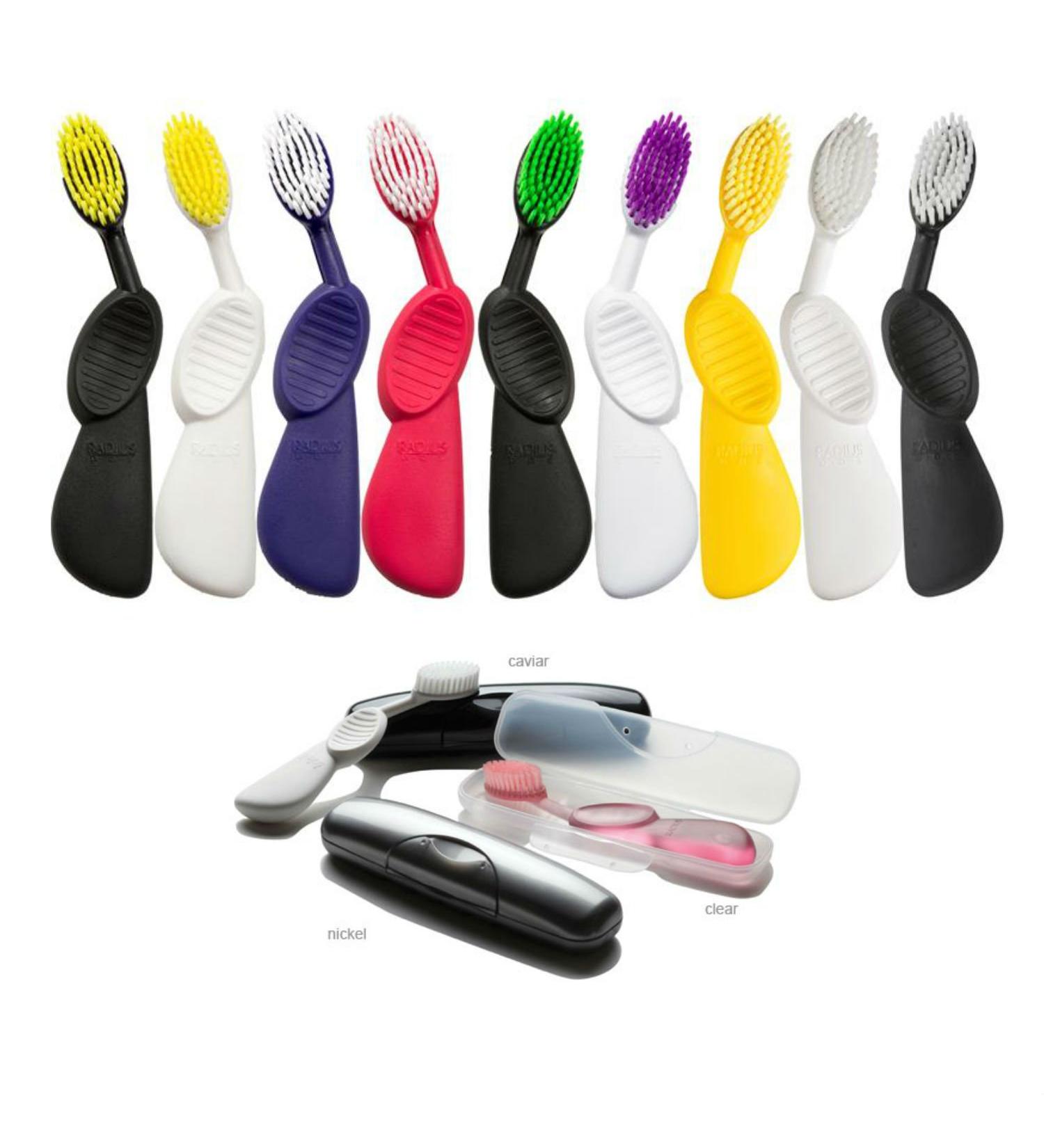 Radius Toothbrush Bundle - 1 Scuba Right Toothbrush + 1 Travel Case Colors May Vary  - Buy Online on GoSupps.com