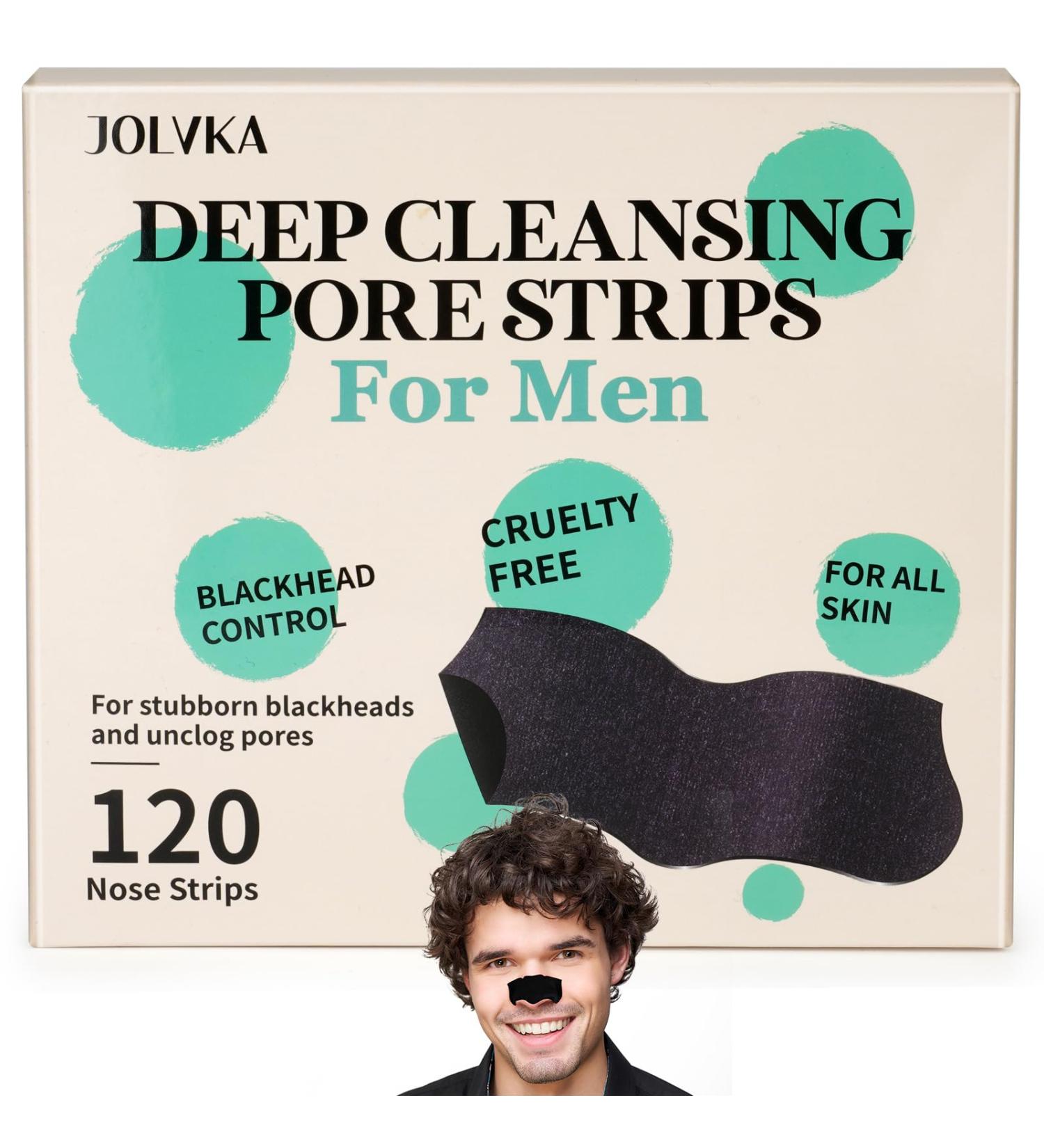 Blackhead Remover Pore Strips for Men - 120 Deep Cleansing Charcoal Nose Strips | Unclogs Pores & Improves Skin Texture - Buy Online on GoSupps.com
